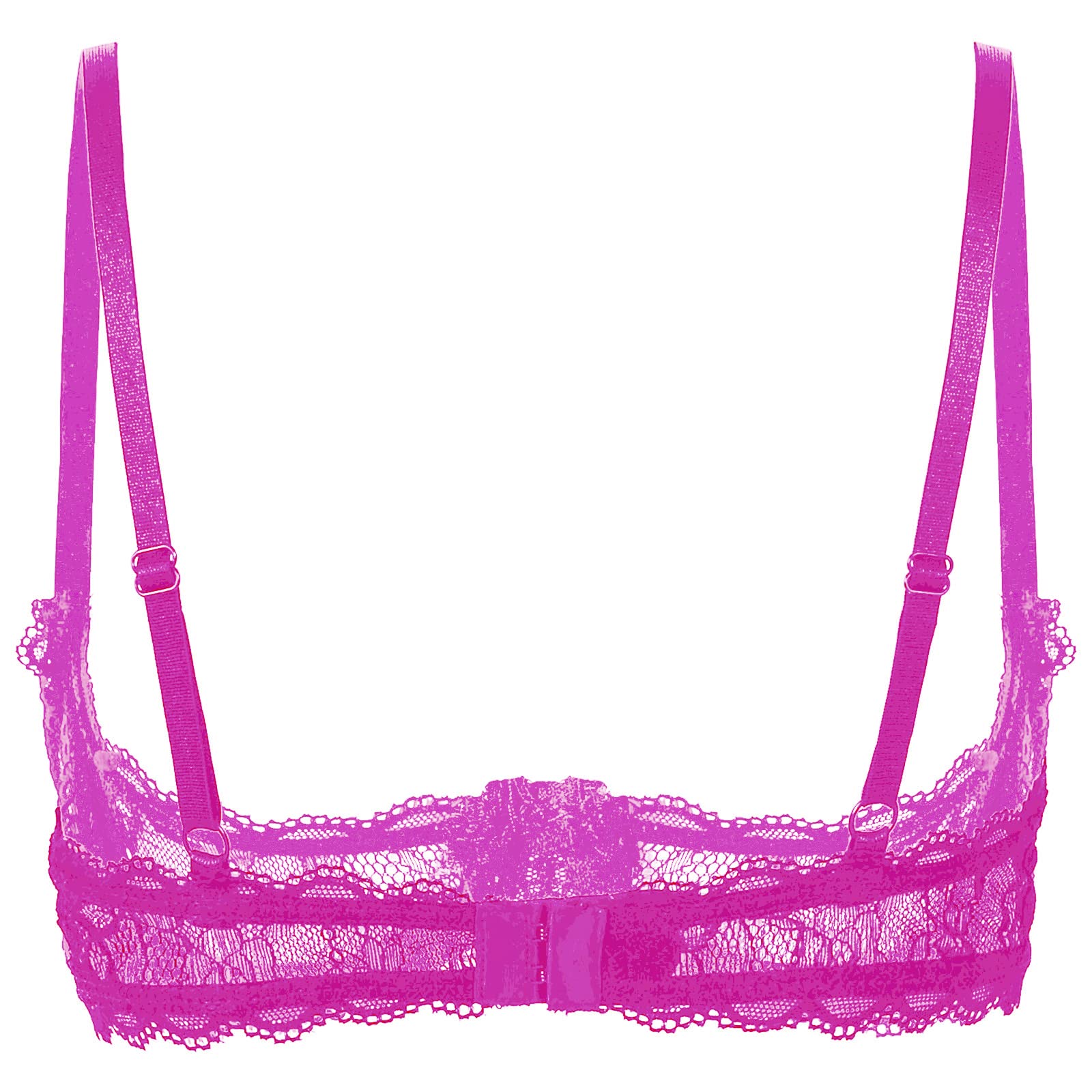 Women's Sexy Mesh Sheer Lace Bralette Push Up Bra - 1/4 Cup Underwire Shelf Bra Top for Everyday Wear & Special Occasions