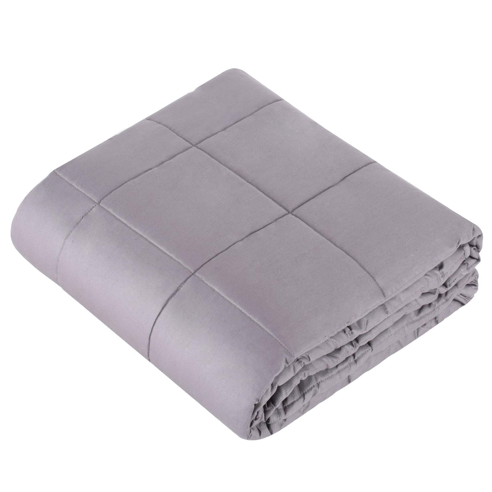 EchoSmile 15lbs Weighted Blanket for Adults - Gray Cooling Blanket 48x72 Inches - Heavy Blanket for Anxiety Relief, Stress & Better Sleep - Perfect for Bed, Couch & Relaxation