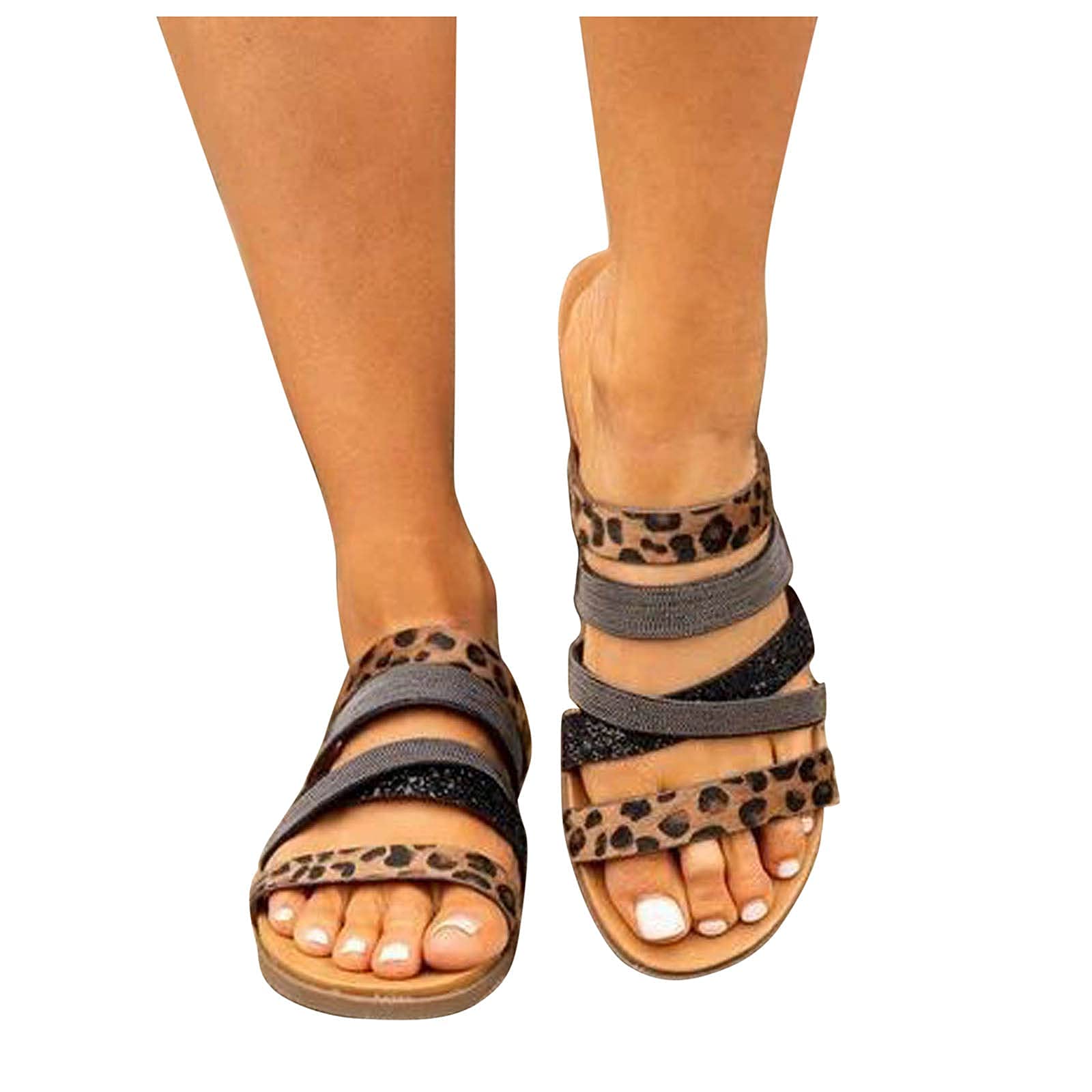 Women's Casual Slip-On Flat Sandals - Comfortable Summer Beach Shoes for Walking, Travel & Outdoor Activities