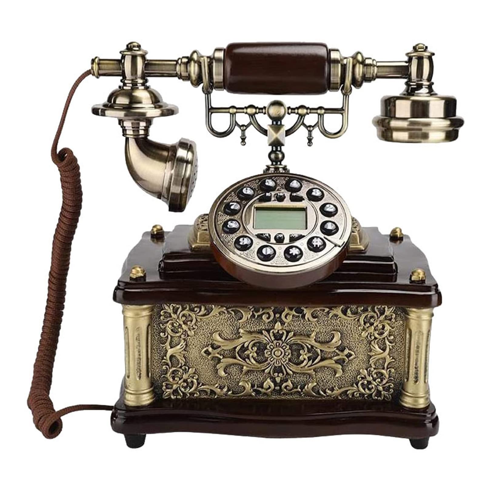 Vintage Retro Rotary Telephone with Silicone Keys - Old Fashioned Decorative Landline Phone for Home, Office & Hotel Decor - Perfect for Vintage Themed Rooms, Events & Photography Props
