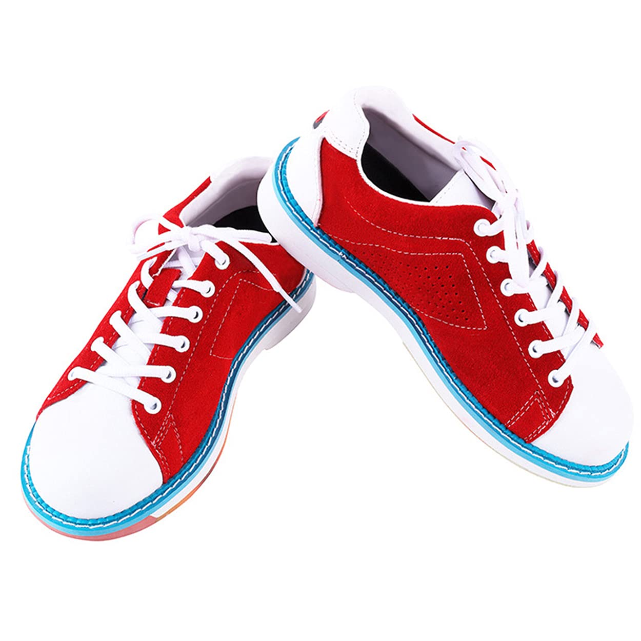 Men's Leather Bowling Shoes with Sliding Soles - Red Size 38 EU | Comfortable for Lawn Bowling & League Play | Perfect for Casual Wear & Professional Tournaments