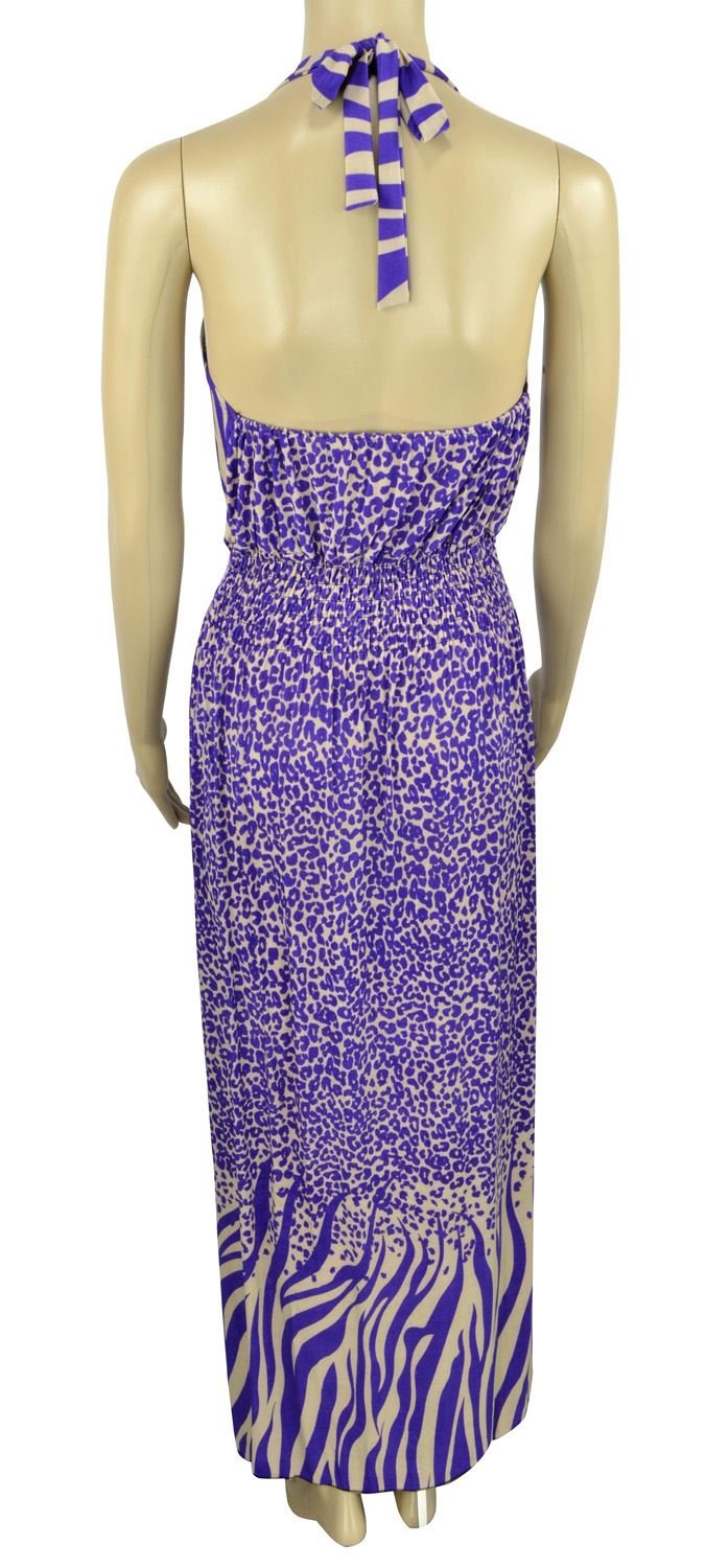 Belle Donne Women's Summer Maxi Dress - Halterneck Long Flowy Dress for Beach, Vacation & Casual Wear