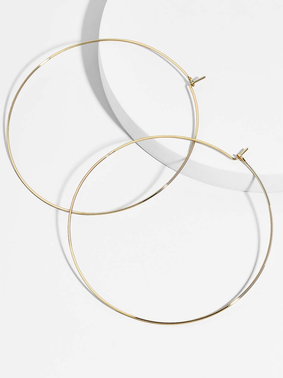 3 Pairs Thin Extra Large Hoop Earrings Set - 18K Gold Plated Lightweight Stainless Steel, Fashion Huge Gold Hoops for Women, Big Geometric Round Minimalist Jewelry - Perfect for Everyday Wear, Parties and Special Occasions