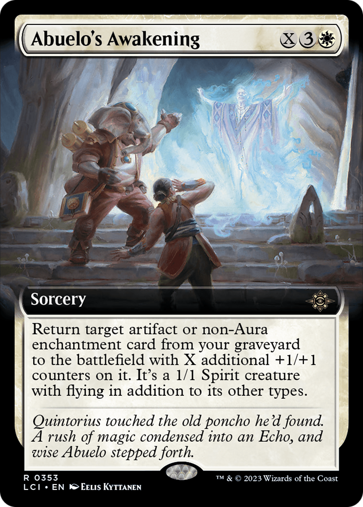 Abuelo's Awakening Extended Art Card - The Lost Caverns of Ixalan MTG Collectible - Perfect for Magic: The Gathering Deck Building & Game Nights