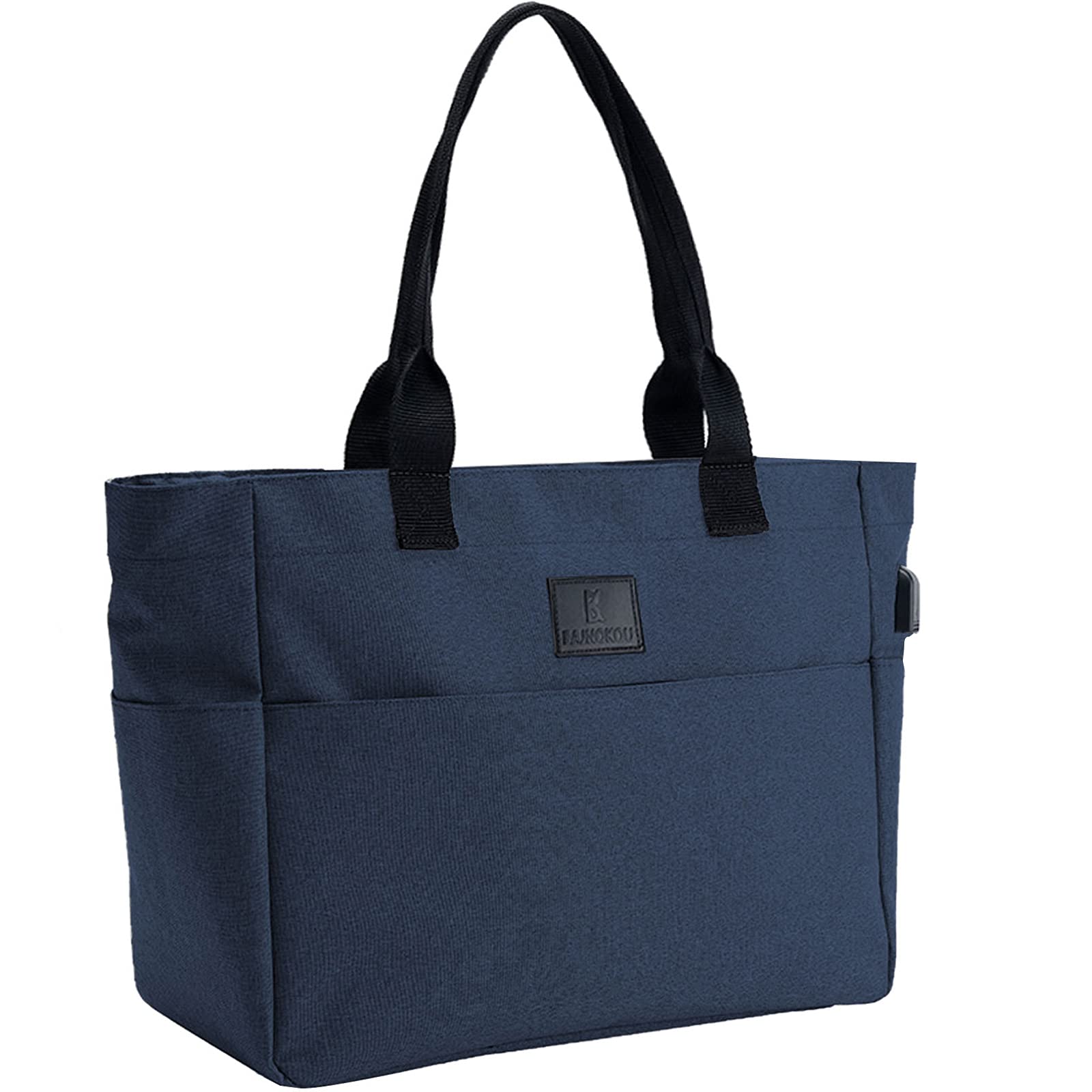 Stylish Large Tote Bag for Women - 15.6-17 Inch Laptop Work Bag with Secure Zipper | Perfect for Nurses, Teachers & Students | Durable Book Bag & Professional Handbag for Office, School & Daily Commute (Blue)