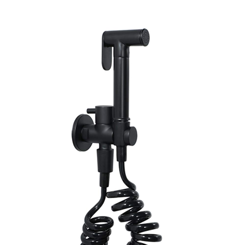 Black Brass Wall Mounted Bidet Sprayer Kit with Single Handle Cold Water Pressure Washer - MAXTED Toilet Bidet Accessory for Bathroom Hygiene & Personal Cleaning (Ideal for Modern Bathrooms, RVs & Tiny Homes)
