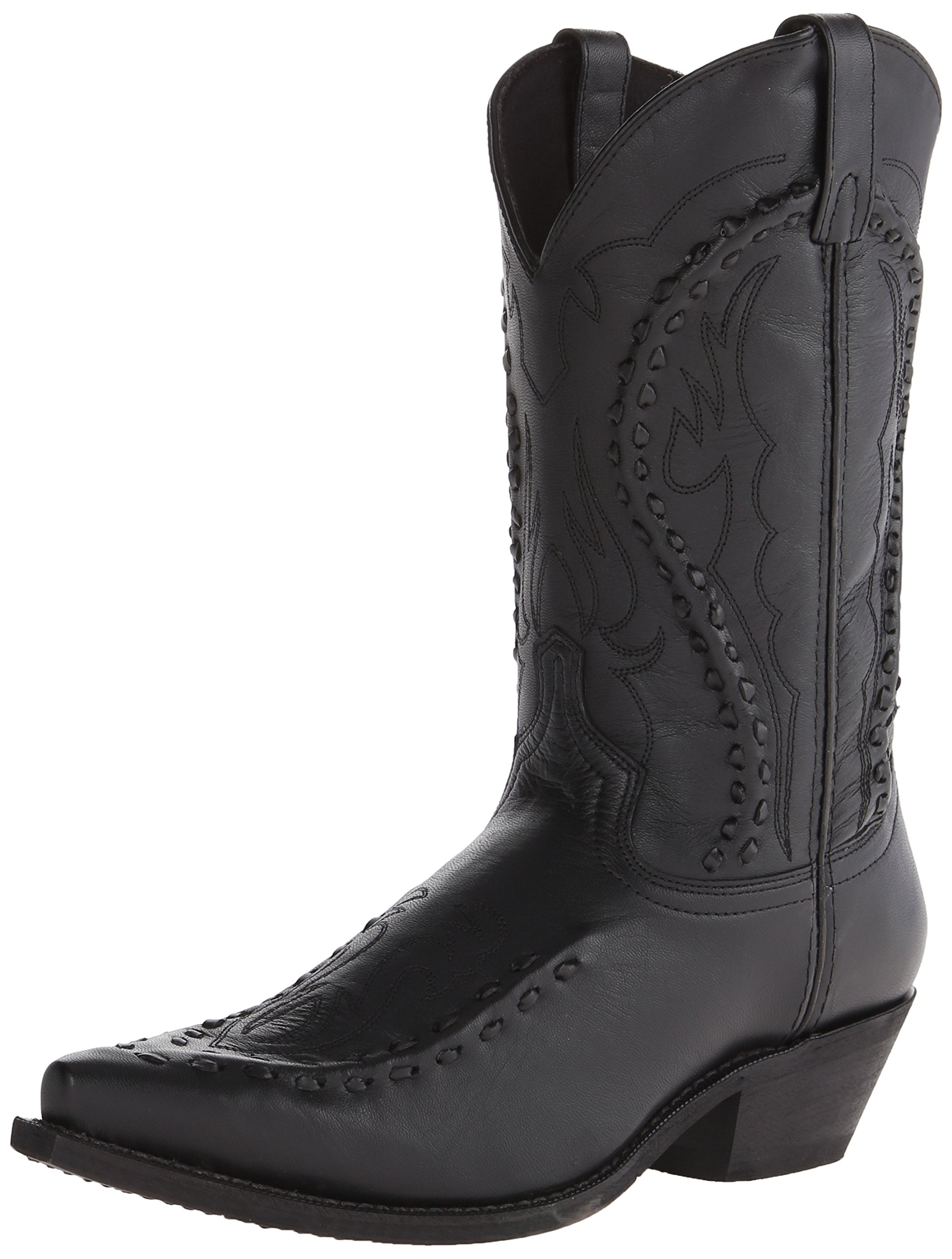 Laredo Men's Laramie Snip Toe Dress Boots - Mid Calf Western Boots for Men, Black Leather Cowboy Boots for Work, Office & Special Occasions