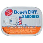 Beach Cliff Sardines in Louisiana Hot Sauce 3.75oz (Pack of 6) - Spicy Canned Fish for Snacks, Salads & Emergency Food Storage
