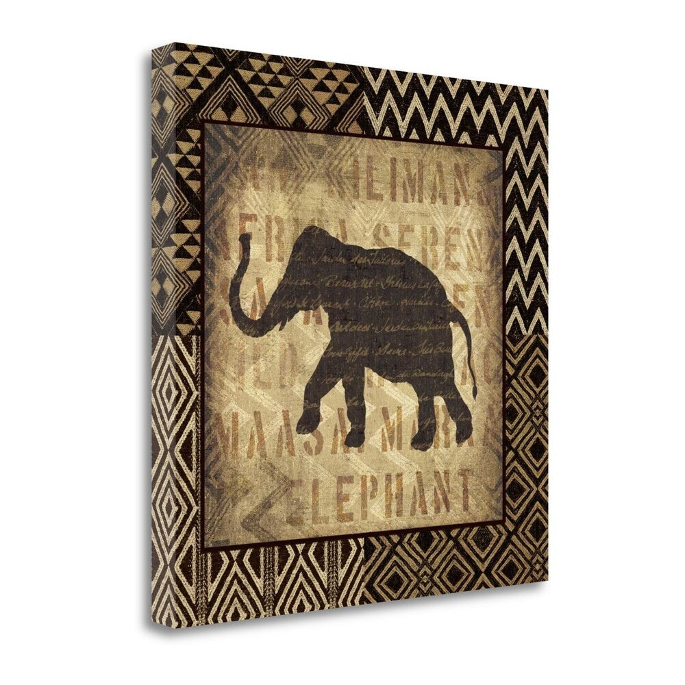African Wild Elephant Canvas Art Print - Stunning Wildlife Wall Decor by Wild Apple Portfolio - Perfect for Living Room, Bedroom & Office Decor