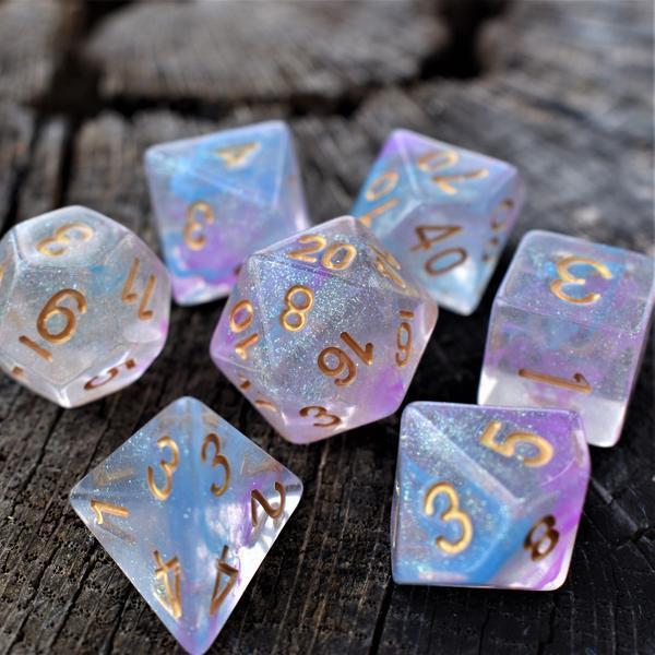 Celestial Skies - 7 Dice RPG Set for Dungeons & Dragons, Pathfinder, and Tabletop Role-Playing Games | Fantasy Gaming Accessories for D&D Players and GMs