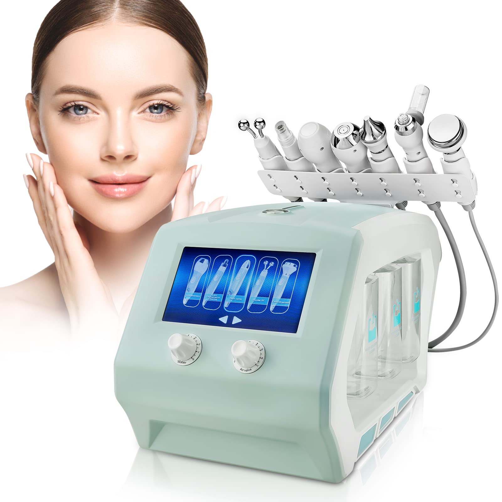 8-in-1 Professional Hydrogen Oxygen Facial Beauty Machine - Skin Rejuvenation & Hydration Device for Anti-Aging, Acne Treatment & Deep Cleansing | Perfect for Home Spa & Salon Use