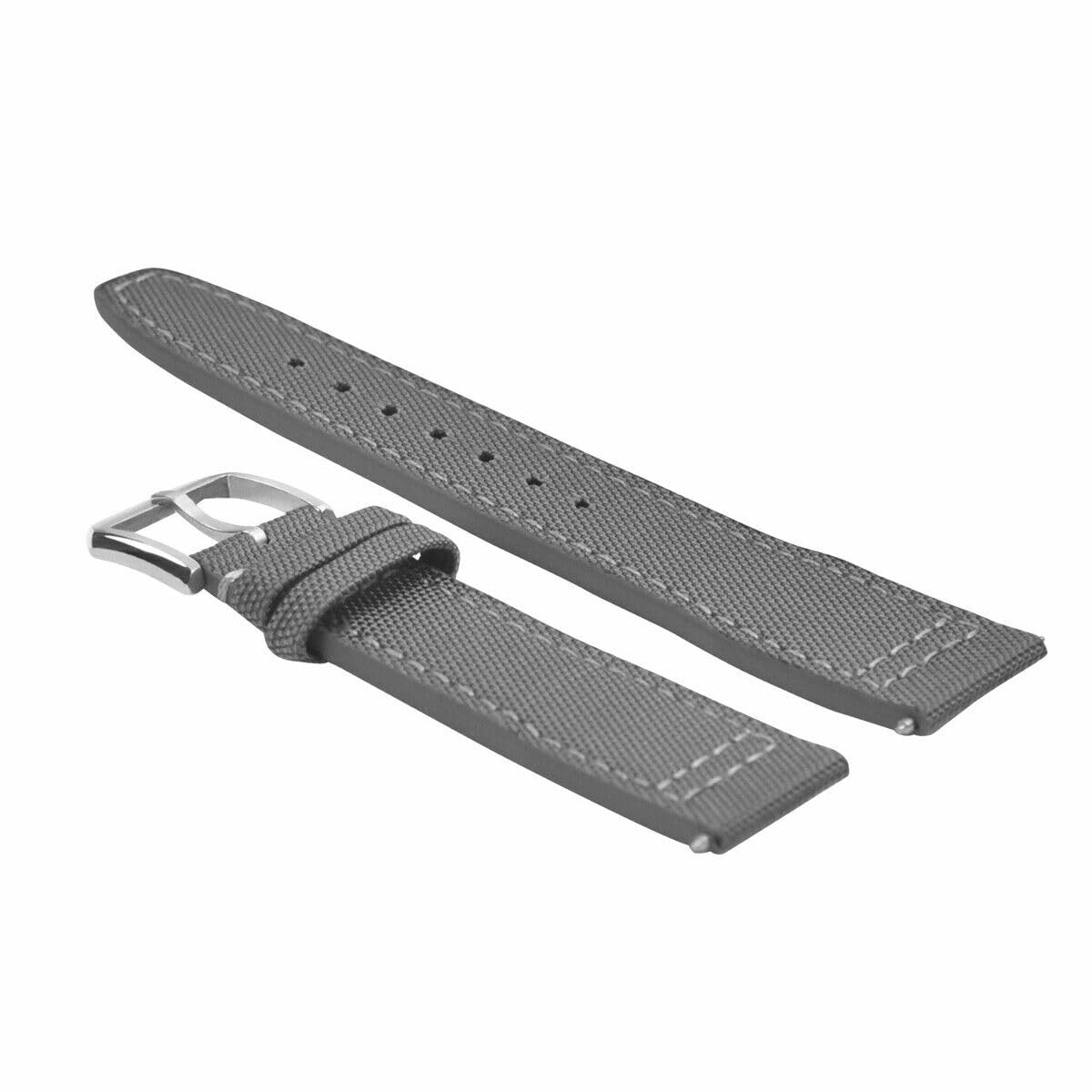 20mm Canvas Leather Watch Band Strap for IWC Pilot & Top Gun Watches - Durable Replacement Strap for Portuguese Gray Models | Perfect for Casual Wear, Business Attire & Outdoor Adventures