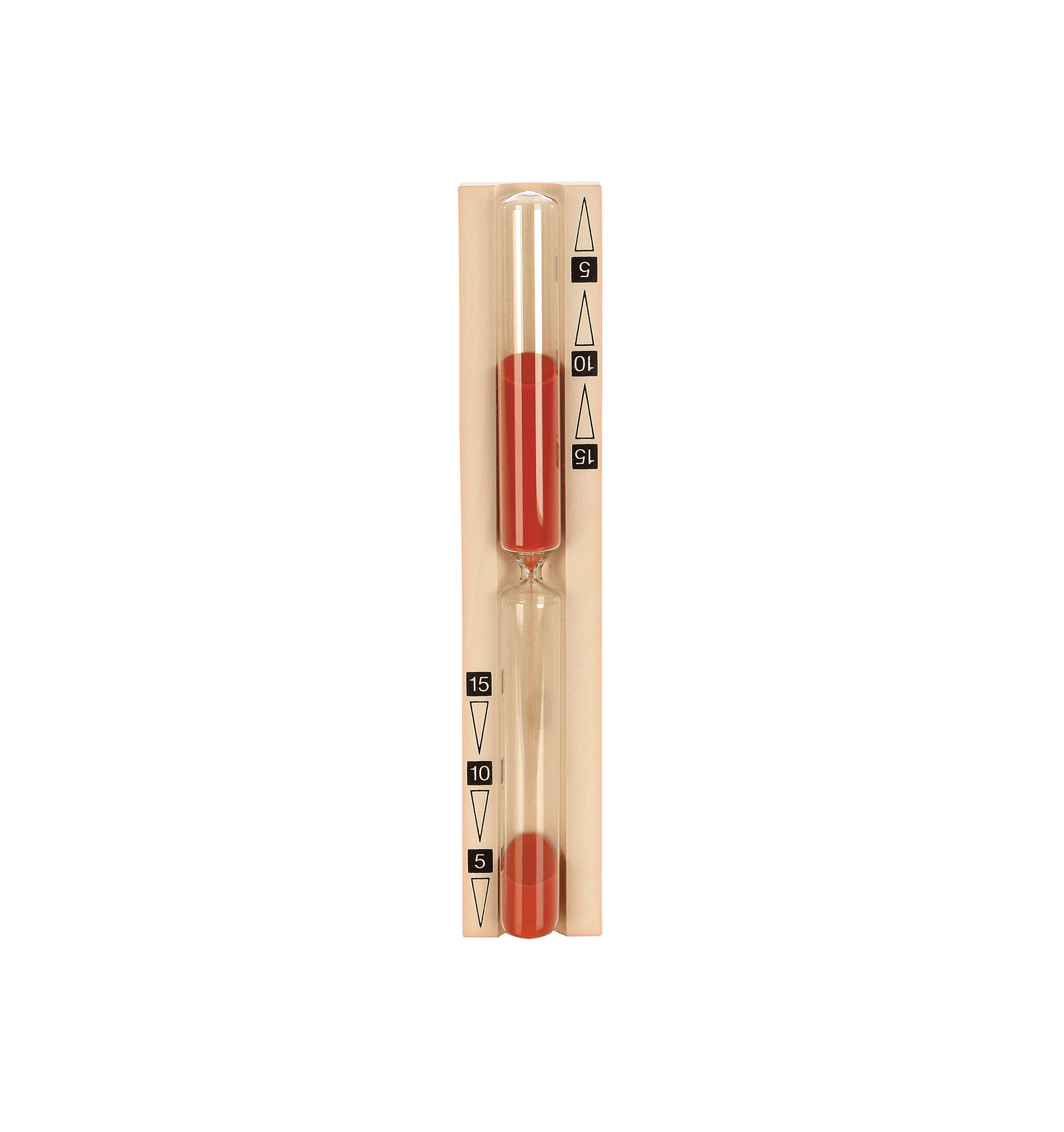 Eliga Red Sand Timer with Black Printed Minute Scale - 1/3/5 Minute Hourglass for Cooking, Games, Classroom & Office Productivity