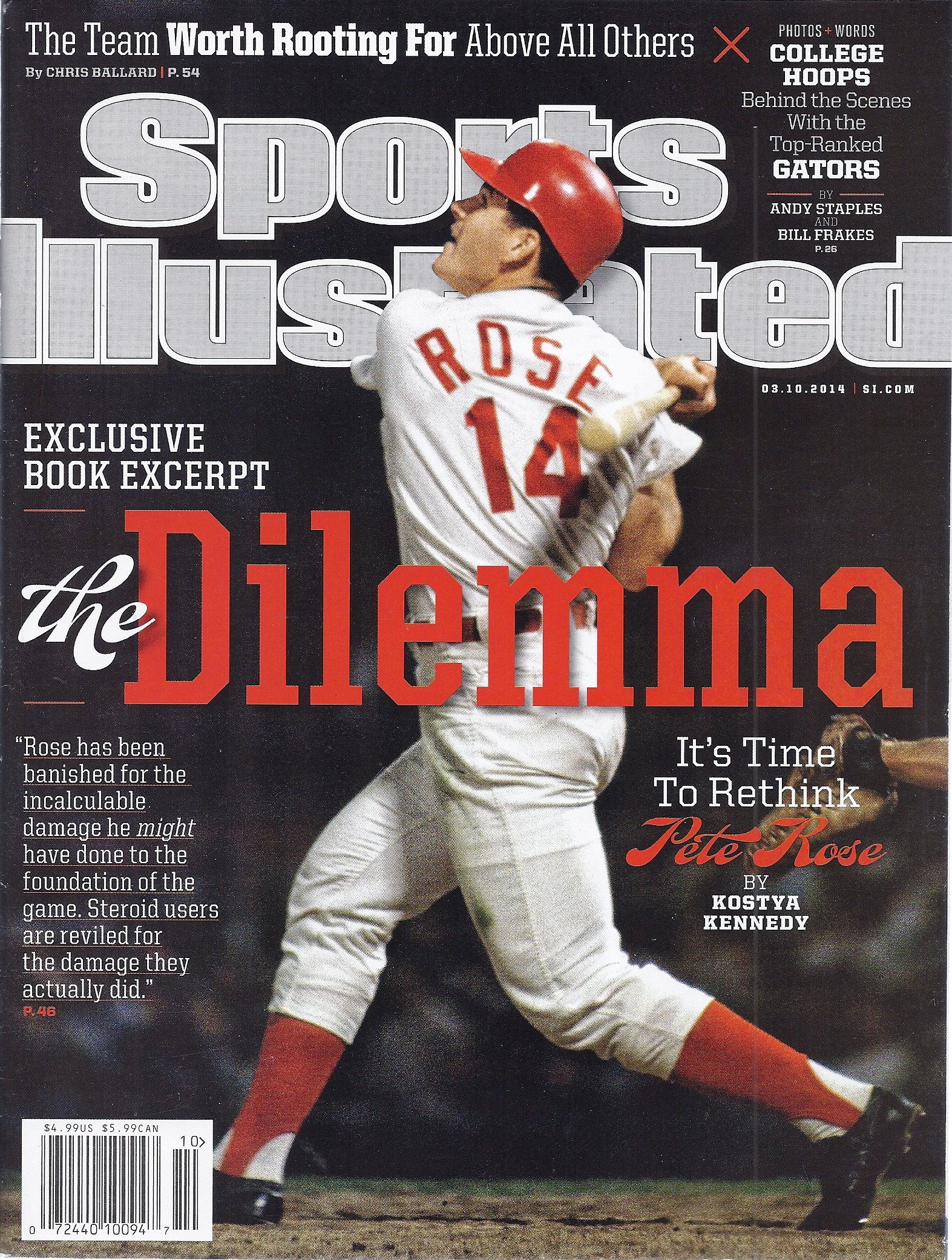 Sports Illustrated Magazine March 10, 2014 Issue - Pete Rose Cover - Vintage Collectible for Baseball Fans & Sports Memorabilia Enthusiasts - Perfect for Display in Man Cave or Sports Themed Room