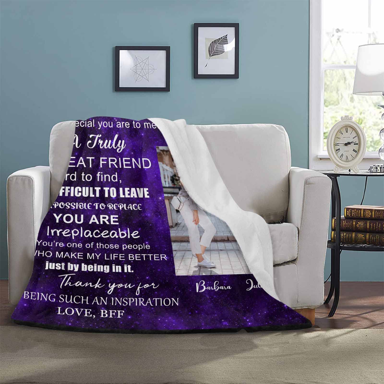 Custom Bestie Blanket with Photo & Name - Perfect for Sister Day, Weddings & Gifts