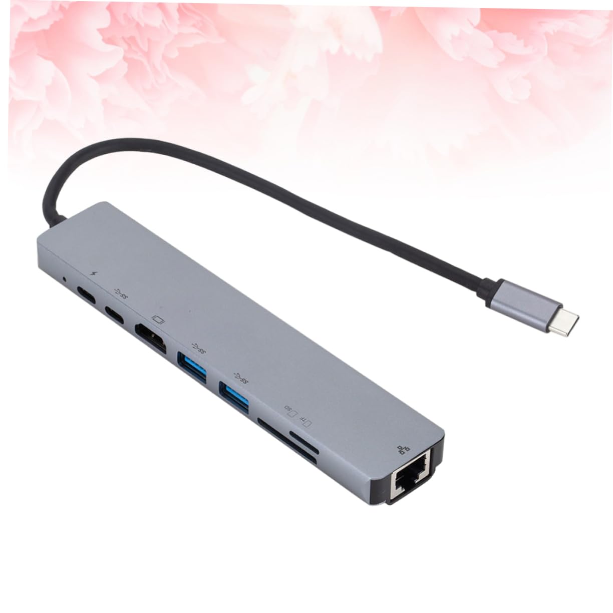 OSALADI 8-in-1 USB C Hub Adapter with TF/SD Card Slot, Ethernet Port, 4K HDMI, USB 3.0 Ports - Perfect for MacBook Pro/Air, Chromebook, Windows Laptops & Home Office Setup
