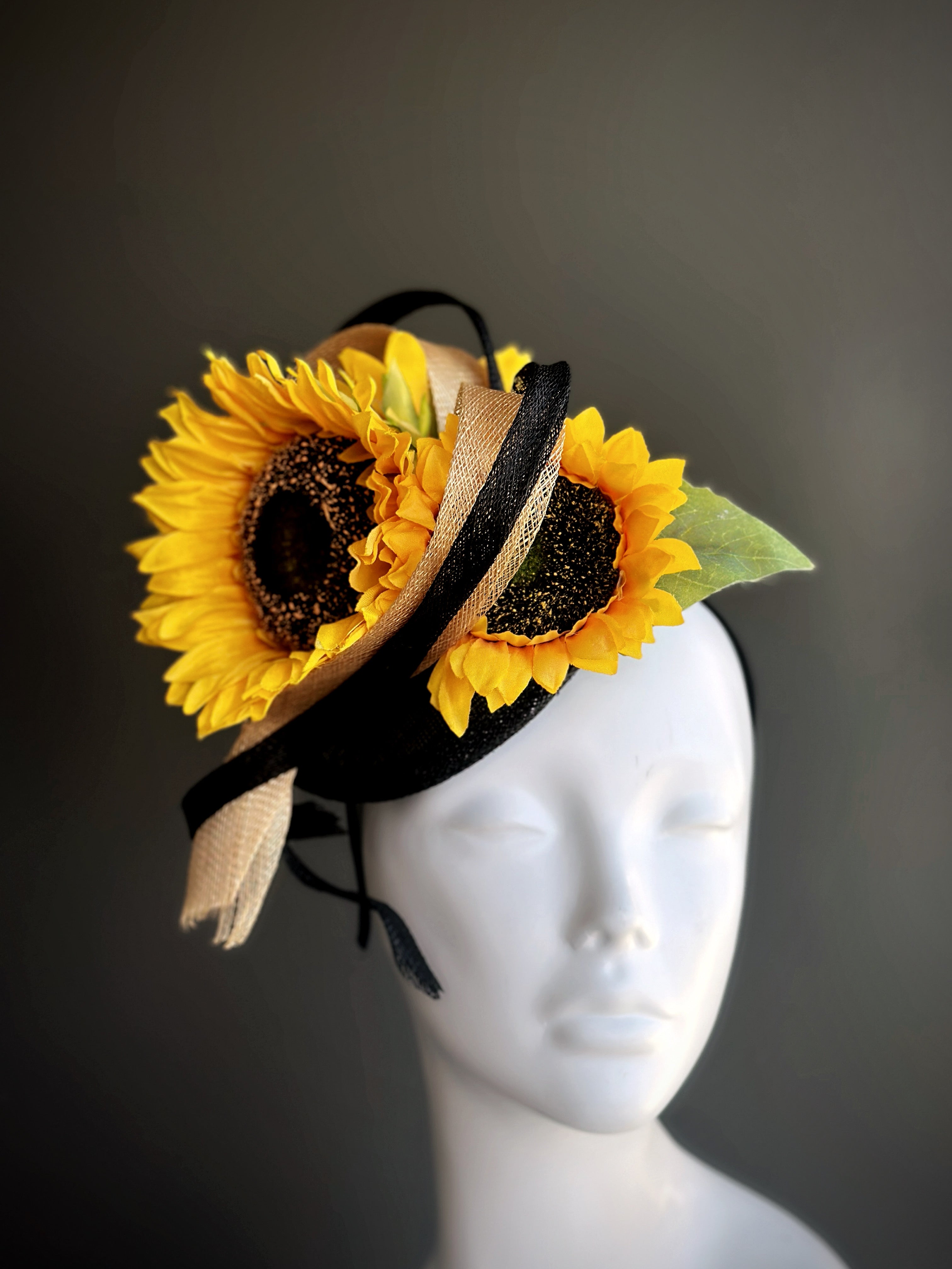Elegant Sunflower Heart Fascinator Hat in Yellow - Perfect for Weddings, Tea Parties & Spring Events