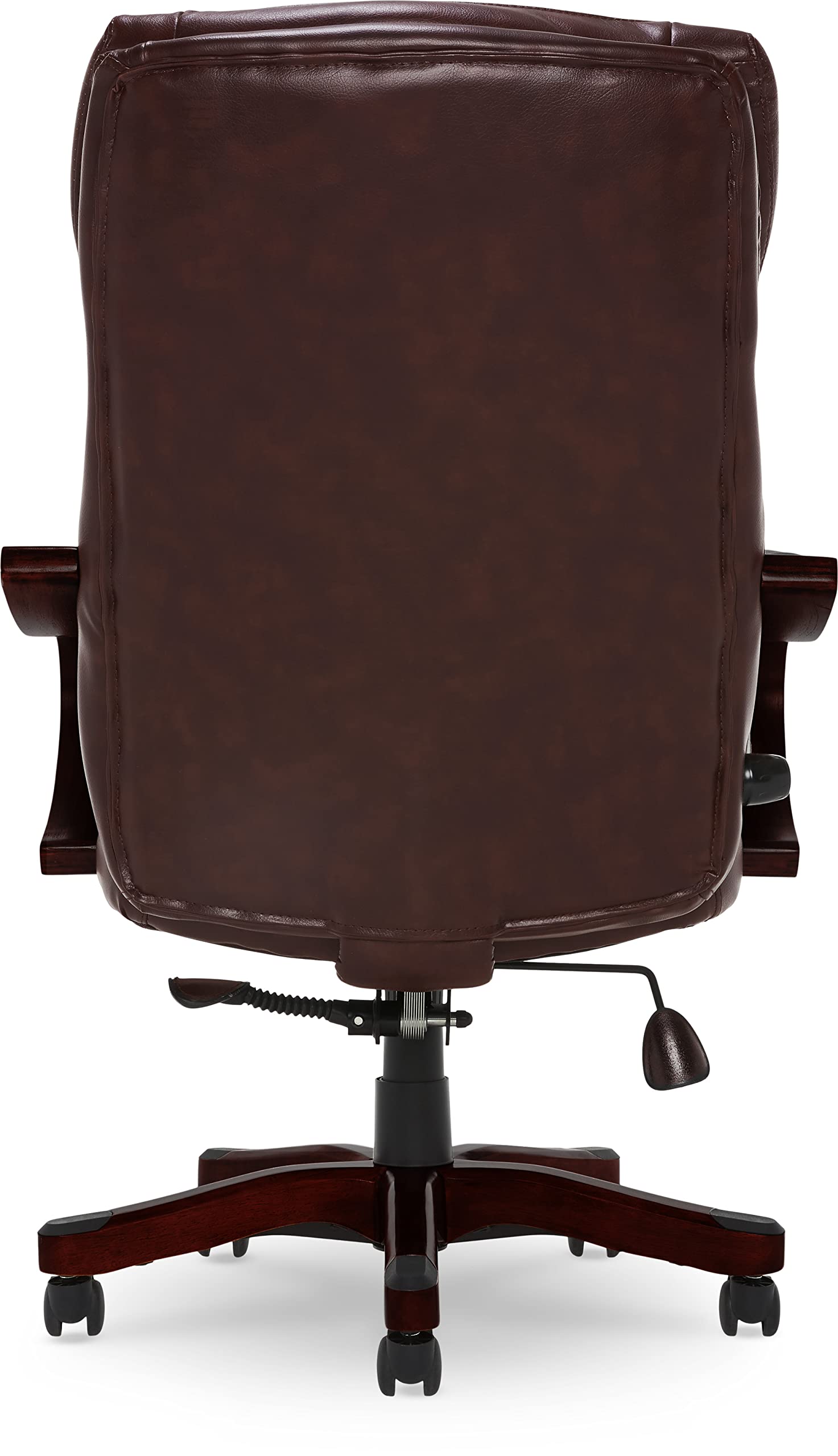 Serta® Conway Big & Tall Executive Office Chair - Ergonomic High-Back with Adjustable Lumbar Support, Plush Cushion & Body Pillows, Padded Armrests, Wooden Swivel Base - Bonded Leather Chestnut Brown - Perfect for Home Office, Gaming & Workspace Comfort