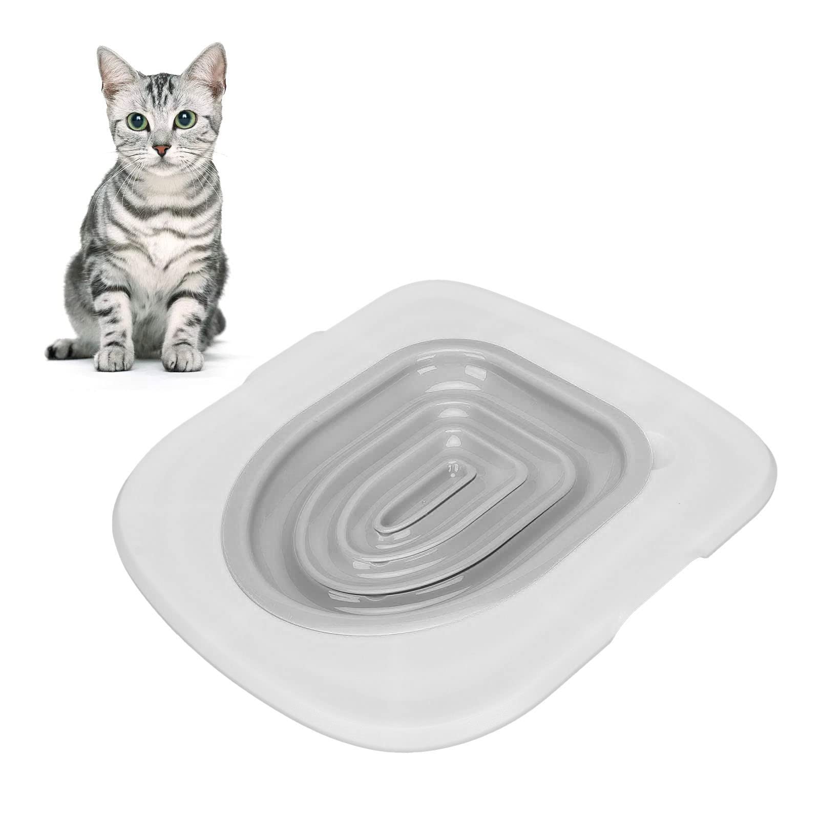 Cat Toilet Training Kit - Universal Reusable & Eco-Friendly Pet Litter Trainer for Cats | Grey | Indoor Potty Training Solution for Clean Homes