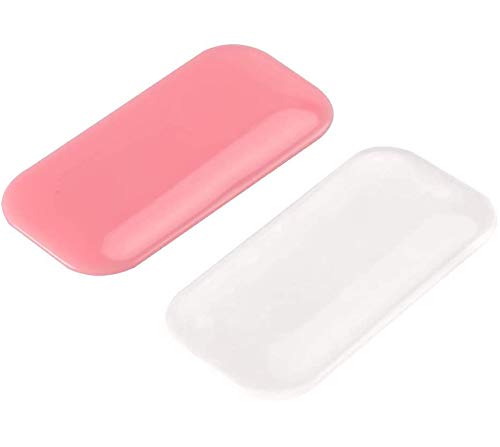 2 Pcs Silicone Eyelash Extension Pads - Pink & Clear False Lash Stand Tray Holder, Forehead Sticker for Professional Lash Extensions | Perfect for Salon, Spa & Home Use