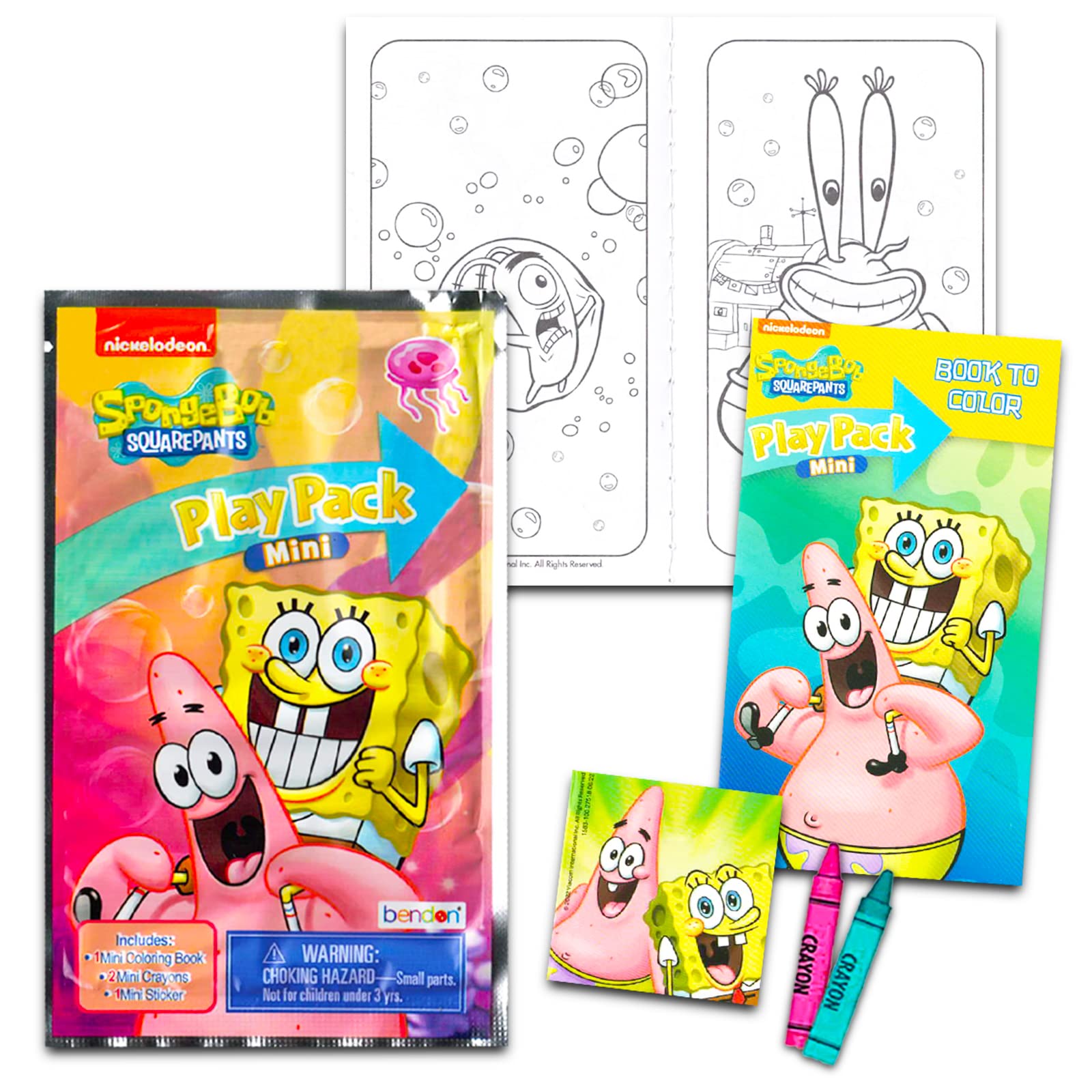 Spongebob Squarepants Party Favors Set for Kids - 24 Mini Grab & Go Play Packs with Coloring Pages, Stickers, Toys | Perfect for Birthday Parties, Classroom Rewards & Goodie Bags