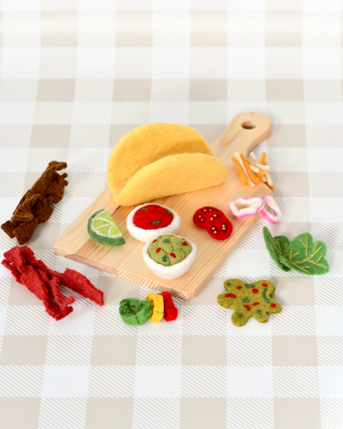 Taco Felt Play Food Set - 12 Piece DIY Felt Tacos for Kids Pretend Play - Perfect for Preschool Learning, Taco Party Decor & Imaginative Playtime