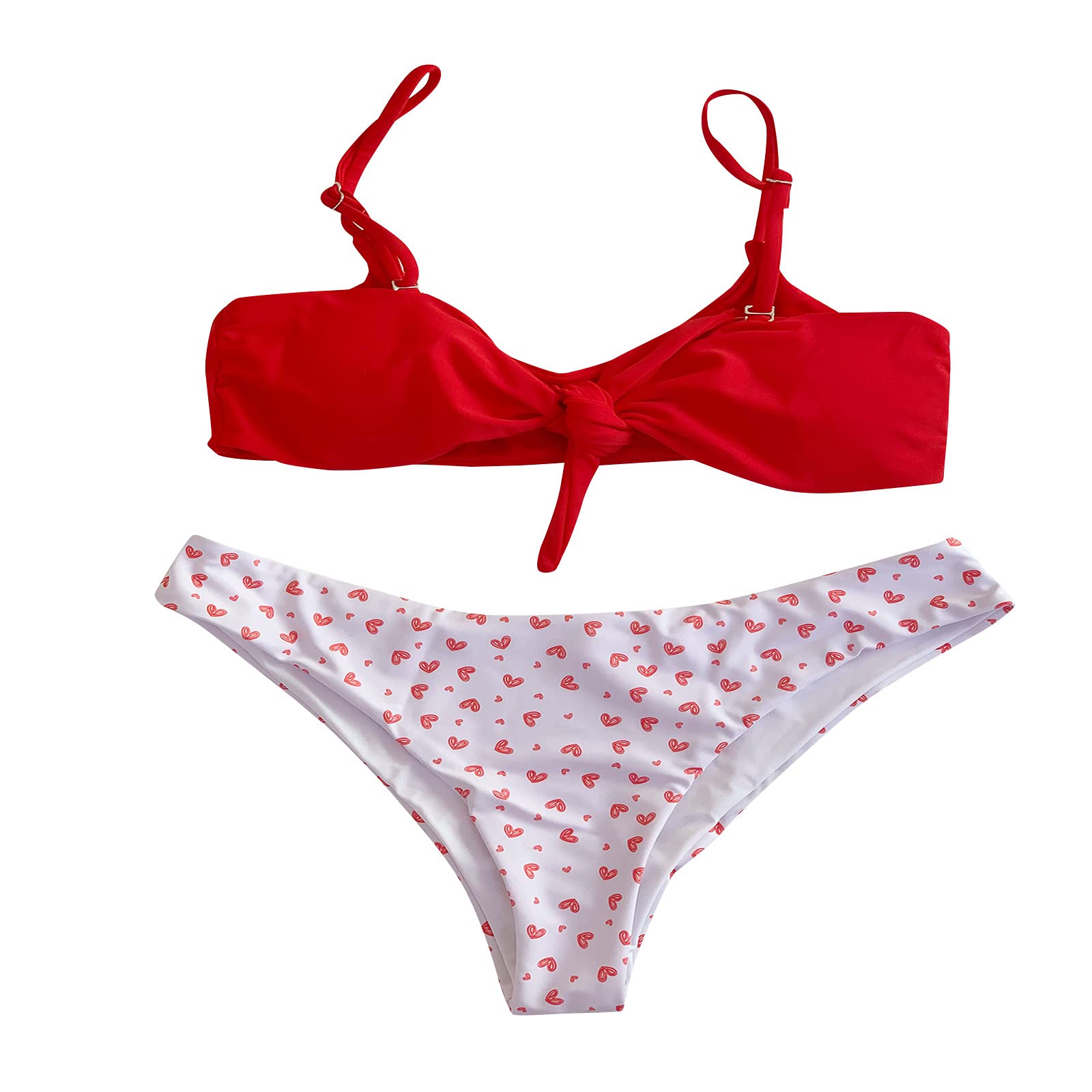 Women's High Waist Bikini Swimsuits - Solid & Multi-Color Bandeau Bathing Suits for Summer & Autumn | Sexy Split Design for Beach, Pool & Vacation