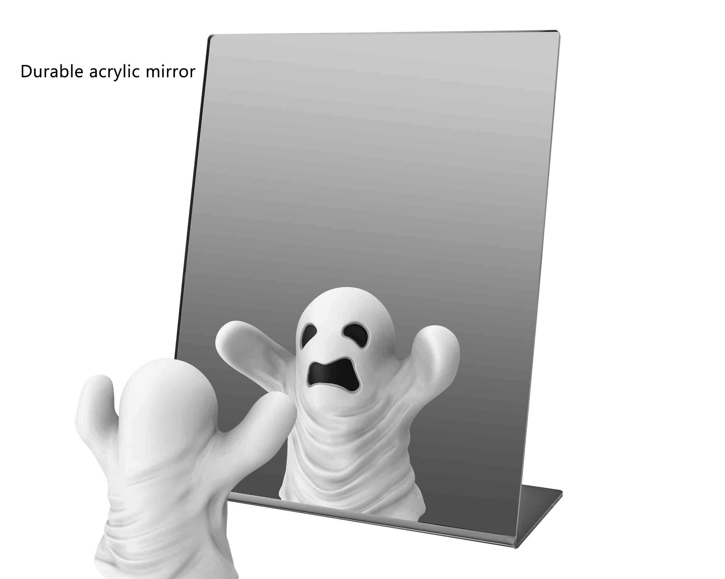 2 Pack 8x10 Inch Acrylic Mirror Counter Display Holders - Slanted Back L-Shaped Vertical Easel Mirrors for Bathroom, Salon, Piercing Kiosk, Home & Office Desk - No Assembly Needed | Perfect for Makeup, Jewelry Display & Retail Merchandising
