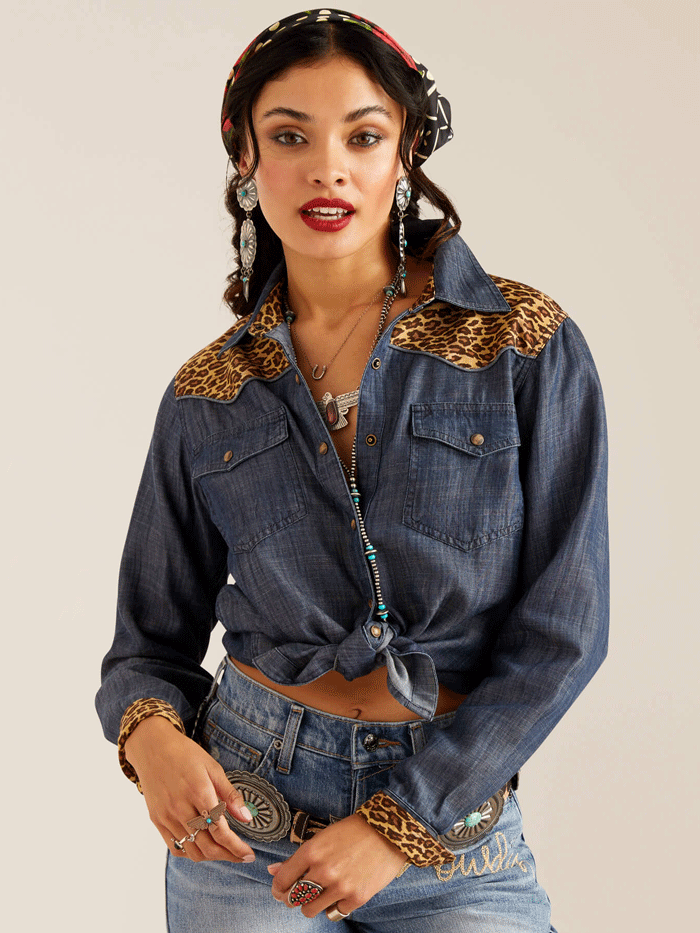 Ariat Women's Layla Rose Rodeo Quincy Shirt - Chambray Western Shirt for Cowgirl Style | Perfect for Rodeo, Horseback Riding & Country Fashion