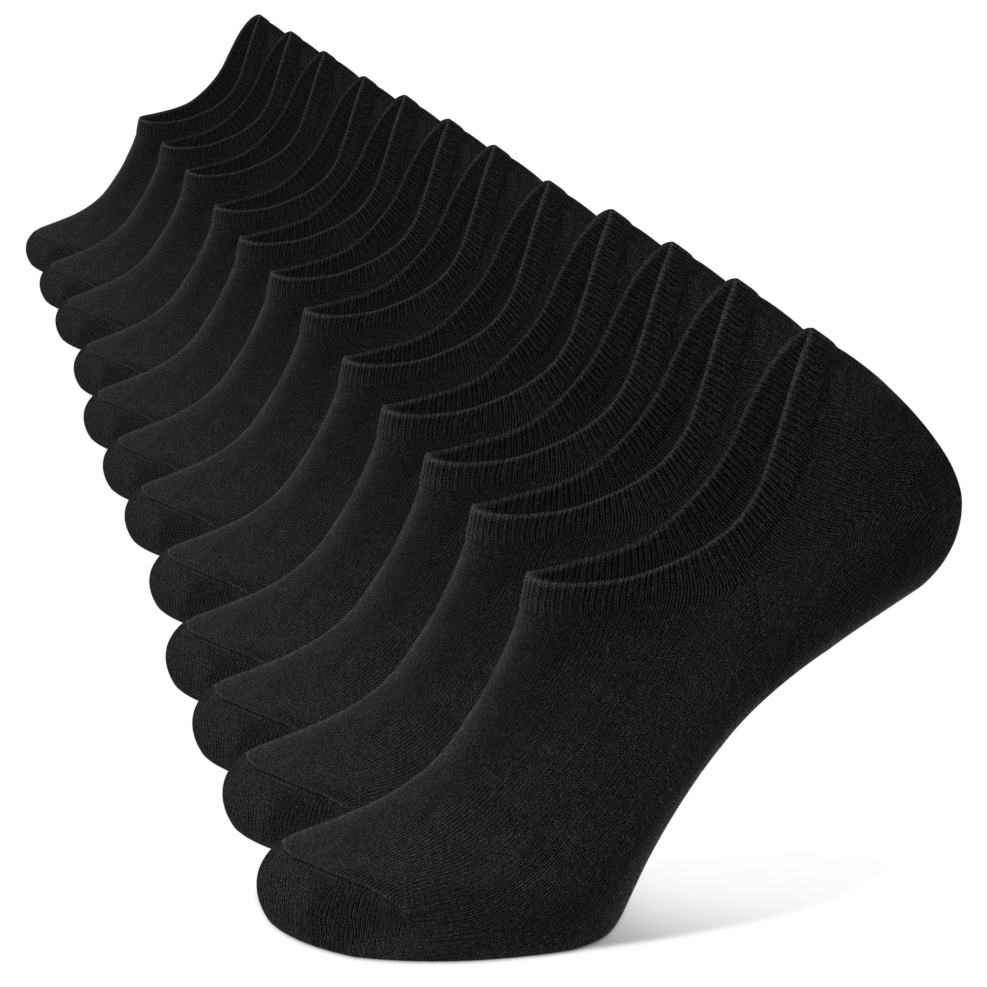 YOJOOM Men's No Show Trainer Socks - Pack of 6-9/9-12 Pairs, Low Cut Invisible Socks with Non-Slip Silicone Stripes for Running, Gym & Casual Wear