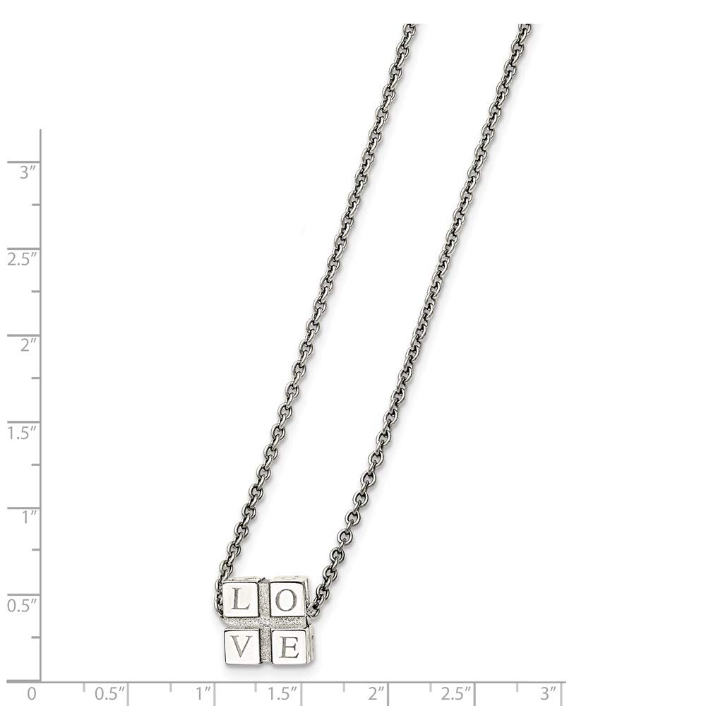 Stainless Steel Love Box Pendant Necklace for Women - 18.5