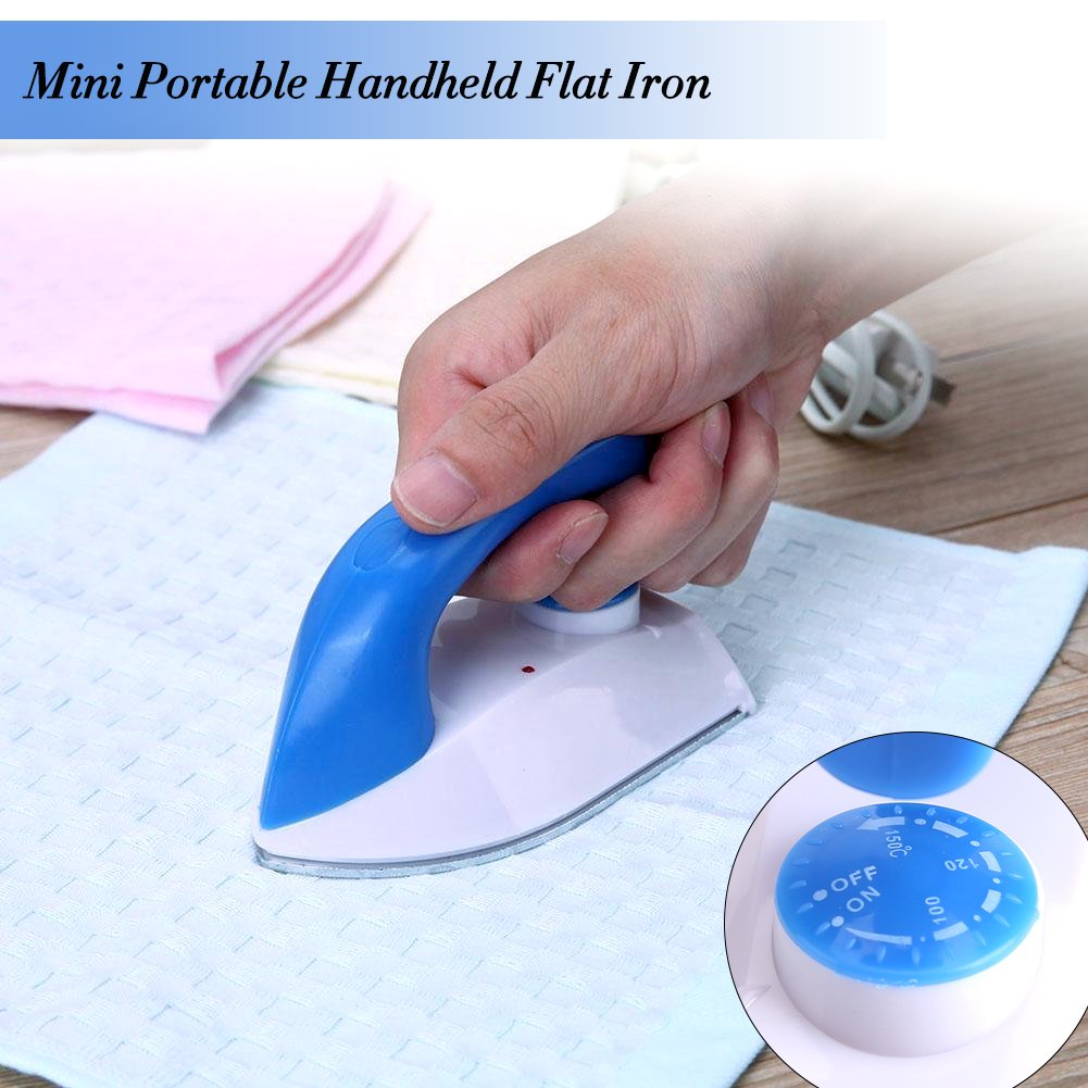 Mini Iron 100W - Portable Handheld Iron & Heat Press Machine with Adjustable Temperature 0-150°C - Compact Travel Iron for Clothes, Beads, Patches, T-Shirts, Shoes & Bags - Perfect for DIY Crafts, Home Use & Travel