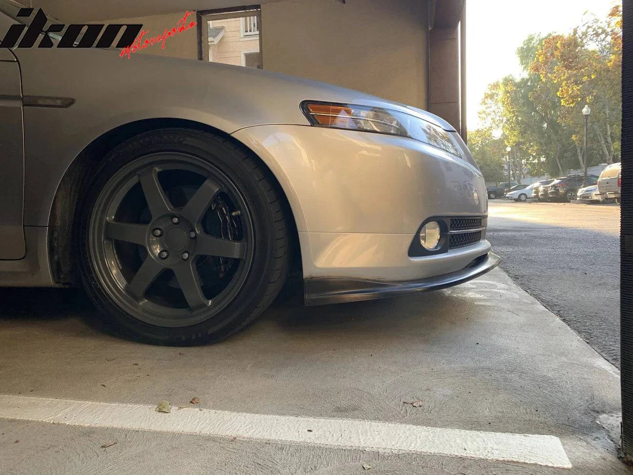 2007-2008 Acura TL Type S CS Style Front Bumper Lip - Unpainted Black PU Material | Perfect for Car Upgrades & Street Racing Enhancement