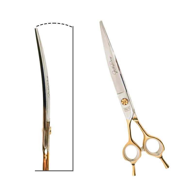 Tauro Pro Line Janita Stainless Steel Left-Handed Scissors - Ergonomic Curved Design with Double Finger Rest, Ultra Sharp for Fabric, Paper & Crafting - Perfect for Sewing, Quilting & Office Use
