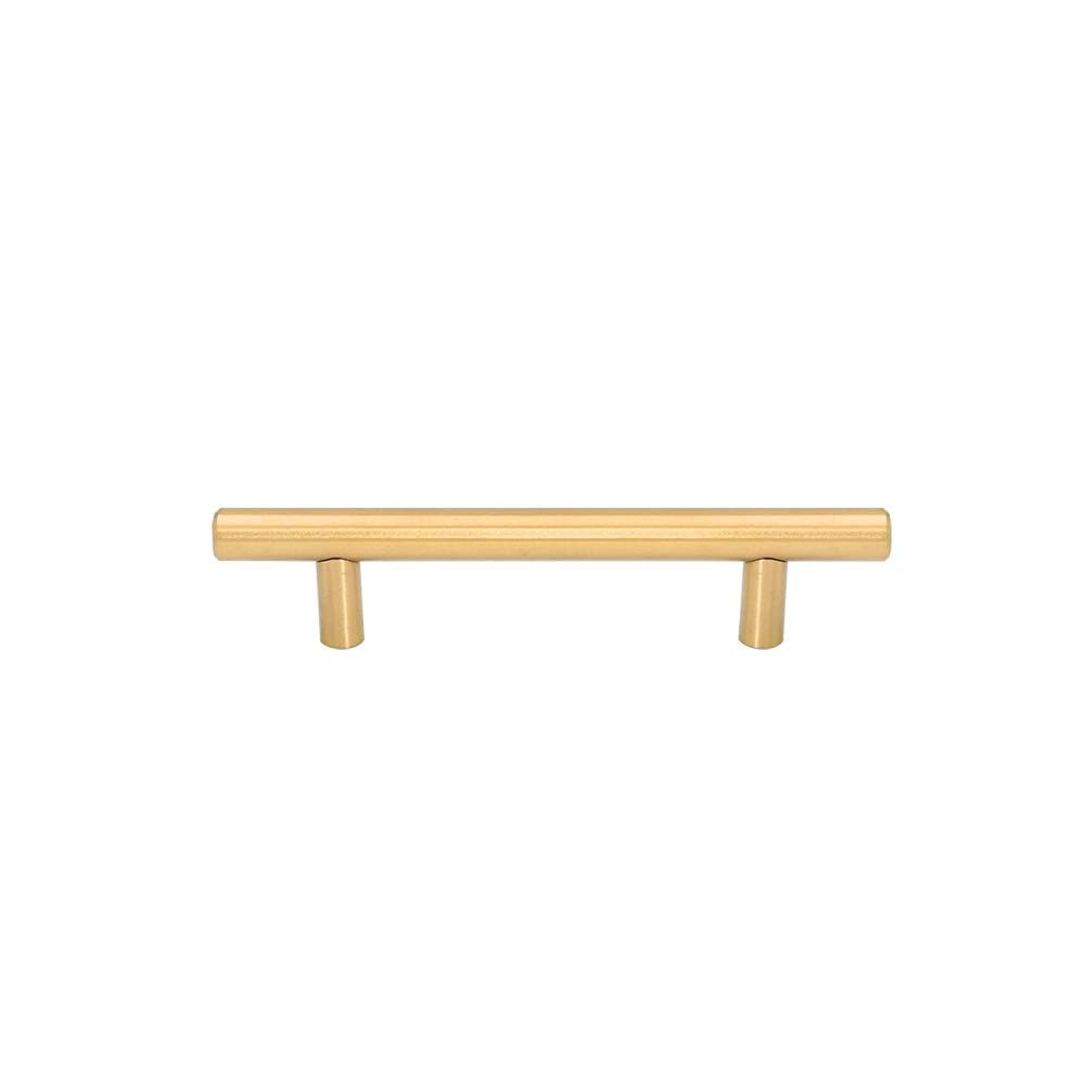 3.75 Inch Stainless Steel Cabinet Drawer Handles - 24 Pack Brushed Brass Dresser Pulls LH201GD for Modern Furniture | Kitchen Cabinets, Bathroom Vanities, Office Storage & Wardrobe Drawers