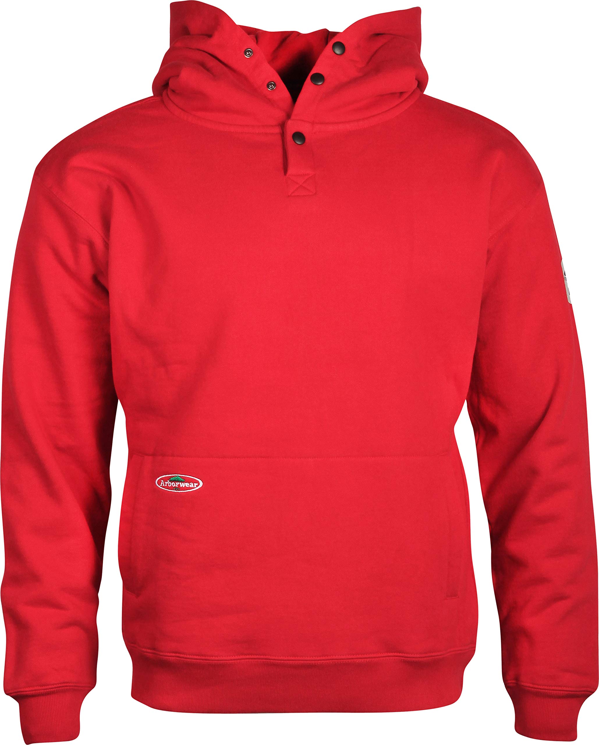 Arborwear Men's Heavyweight Double-Thick Hooded Pullover Sweatshirt - Snap Neck Collar & Handwarmer Pouch for Outdoor Work, Hiking, and Cold Weather Activities