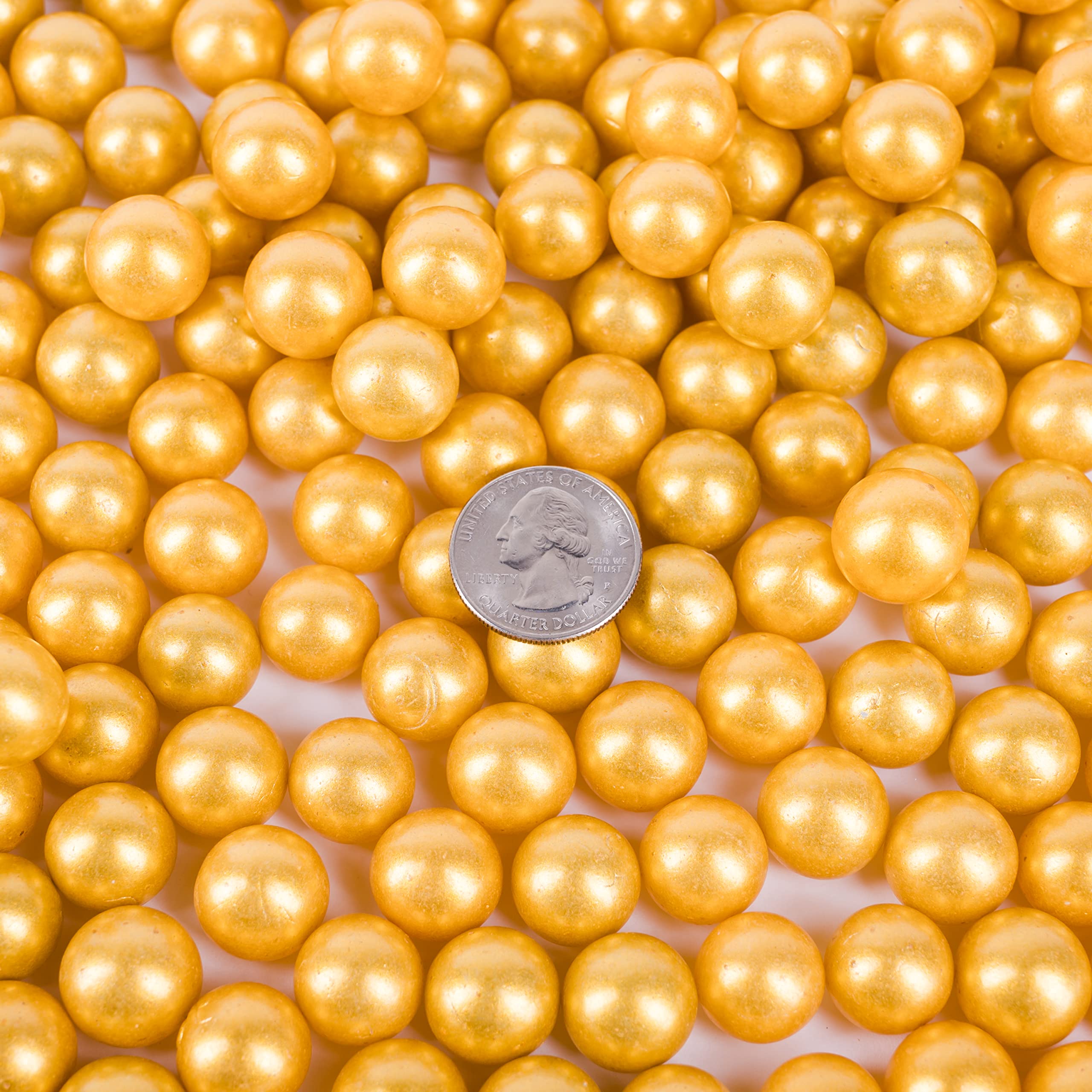 Galashield Gold Glass Marbles for Vases - 5lb Bulk Vase Fillers (400pcs) | Decorative Round Glass Beads for Home Decor, Centerpieces & Floral Arrangements