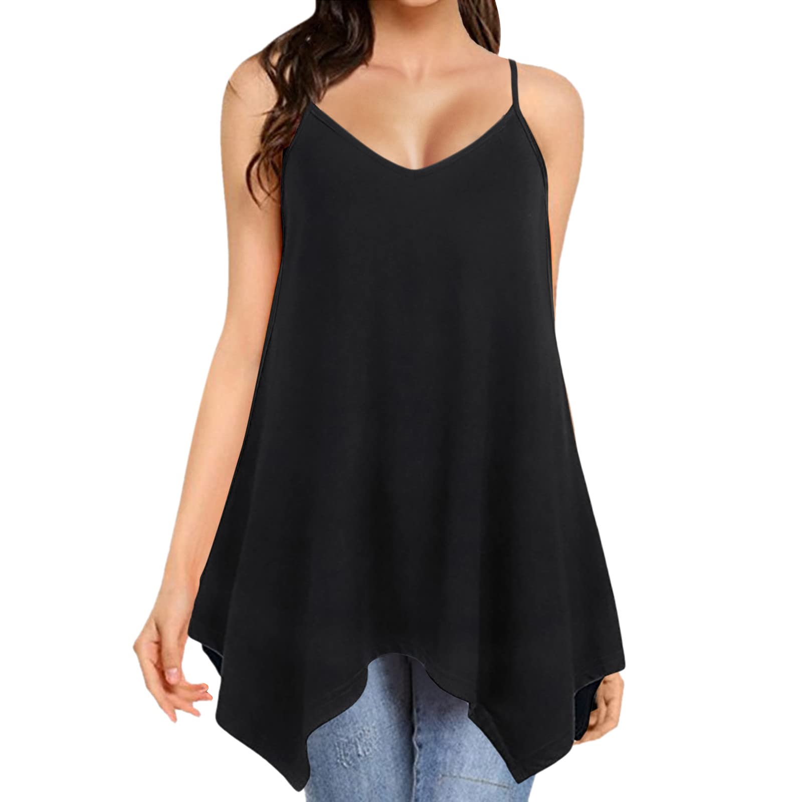 Women's Casual Summer Tops - Solid Color Shoulder Strap Vest with Inner Suspender | Perfect for Beach Outings, Music Festivals & Everyday Wear