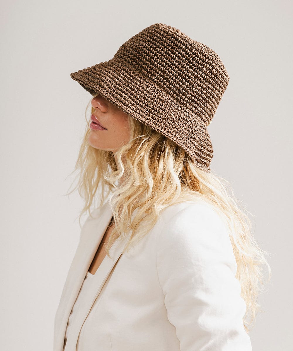 Crochet Packable Bucket Hat for Women - Breathable Summer Sun Hat with Wide Brim - Perfect for Beach, Travel, and Outdoor Activities