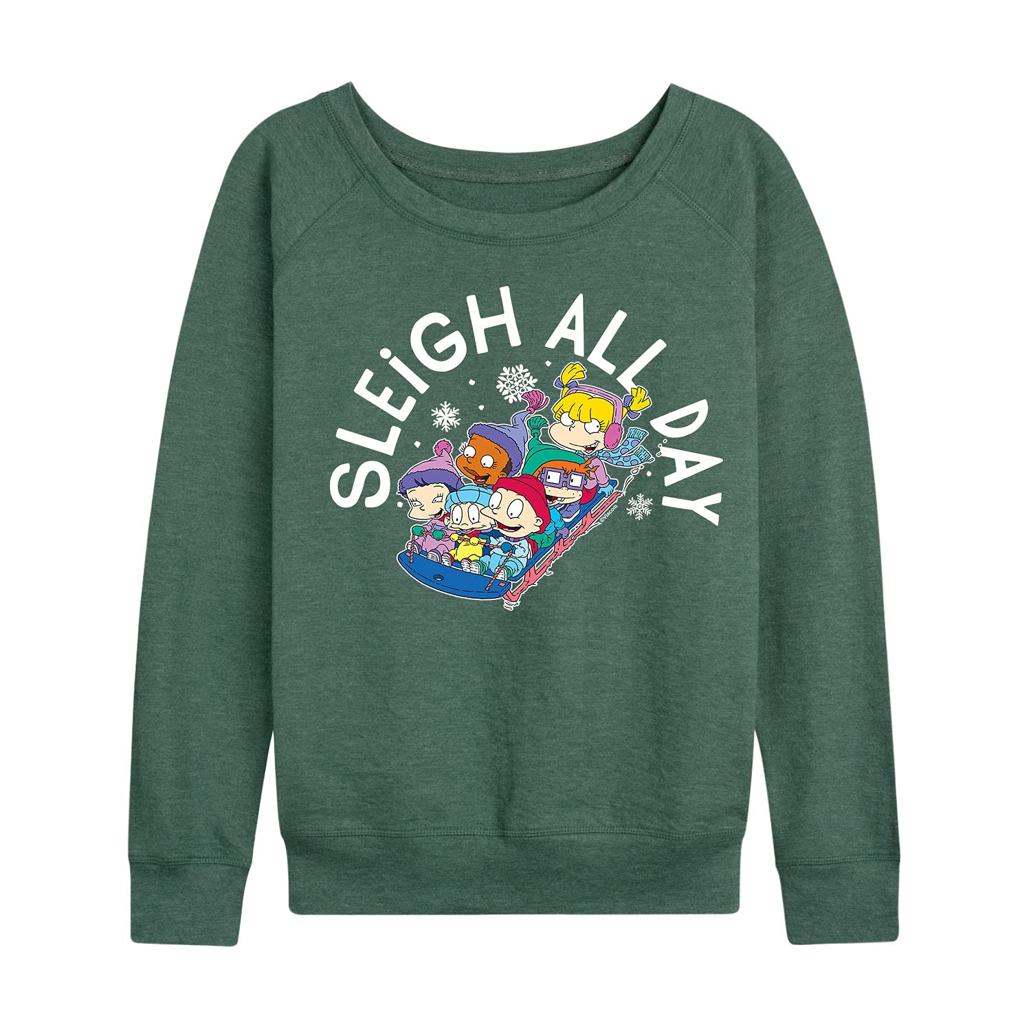 Rugrats Christmas Holiday Fleece Pullover for Women - Cozy Winter Sweater with Cartoon Print - Perfect for Holiday Parties & Casual Wear