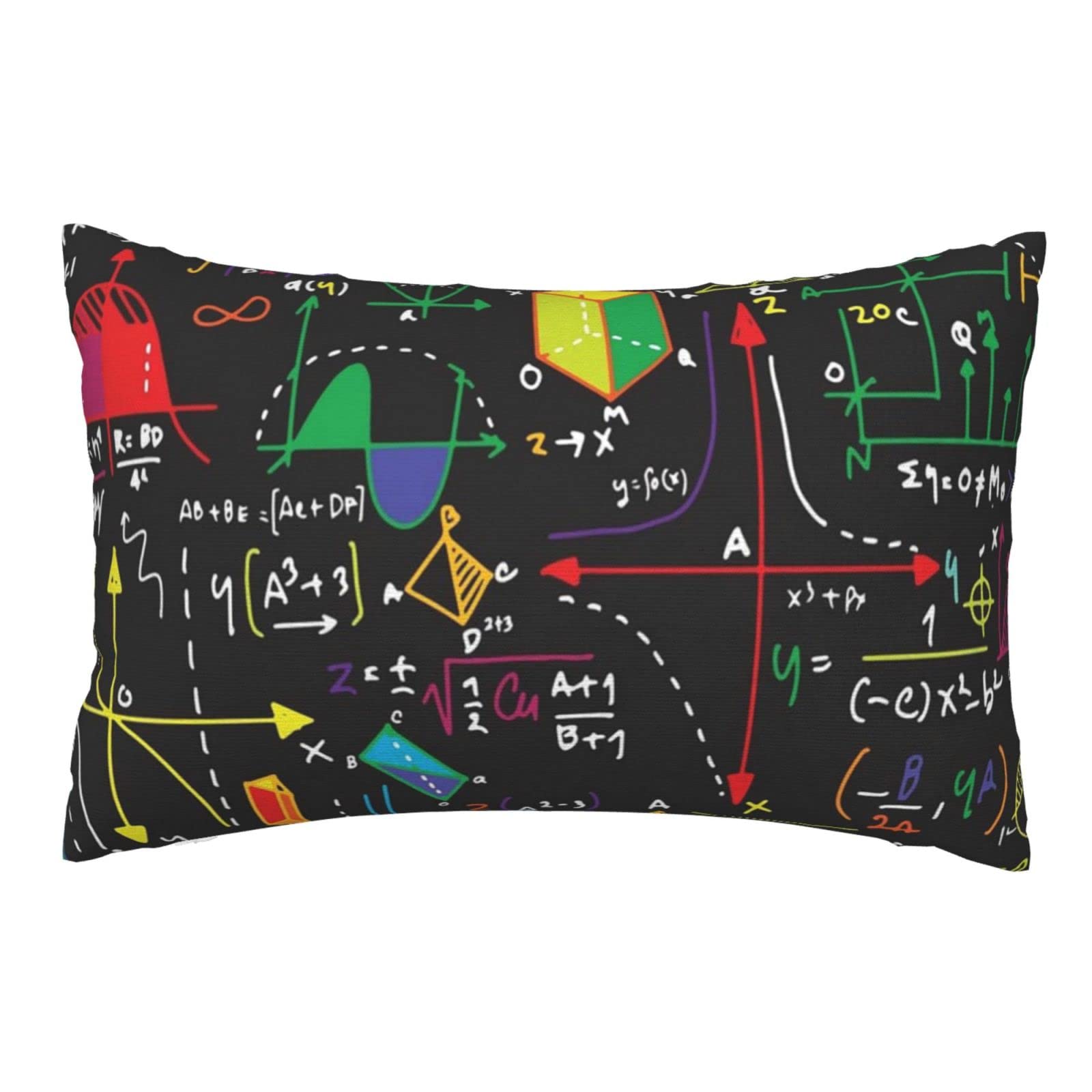 Hidden Zipper Luxury Pillowcase Set - Standard & King Size 14x20 Inches - Soft Decorative Printed Rectangle Pillow Covers for Bedroom, Sofa & Dorm Decor
