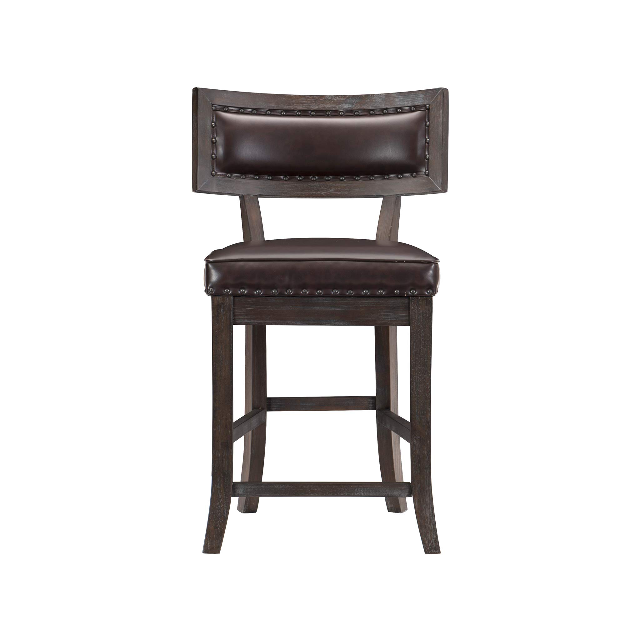 Homelegance Oxton 2-Piece Set Counter Height Bar Stools - Cherry Wood Finish - Perfect for Kitchen Islands, Breakfast Nooks & Small Dining Spaces