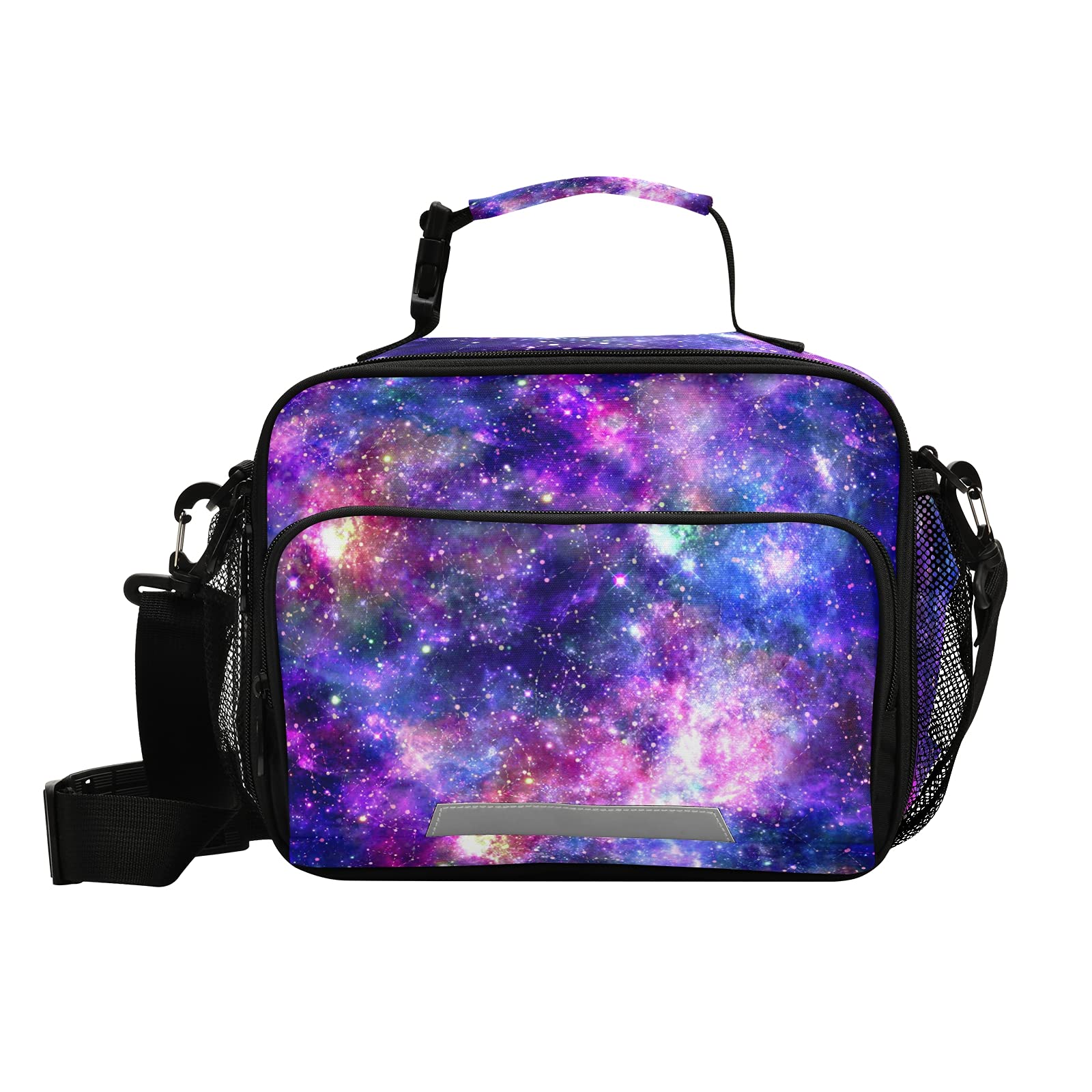 Galactic Universe Tie Dye Insulated Lunch Box for Women & Girls - Reusable Cooler Tote Bag for Work, School, Picnic & Outdoor Activities | Cute Shoulder Lunch Bag for Office, College & Beach Trips