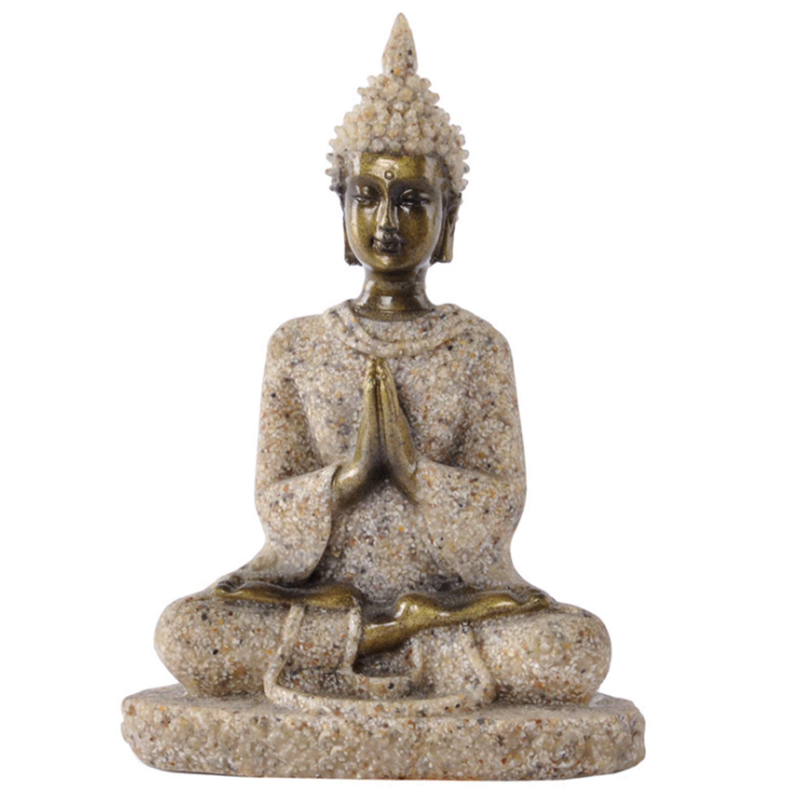 CYRAN Mini Buddha Statue for Meditation & Feng Shui - Handcrafted Home & Office Decor Gift - Perfect for Zen Spaces, Yoga Rooms & Spiritual Gifting