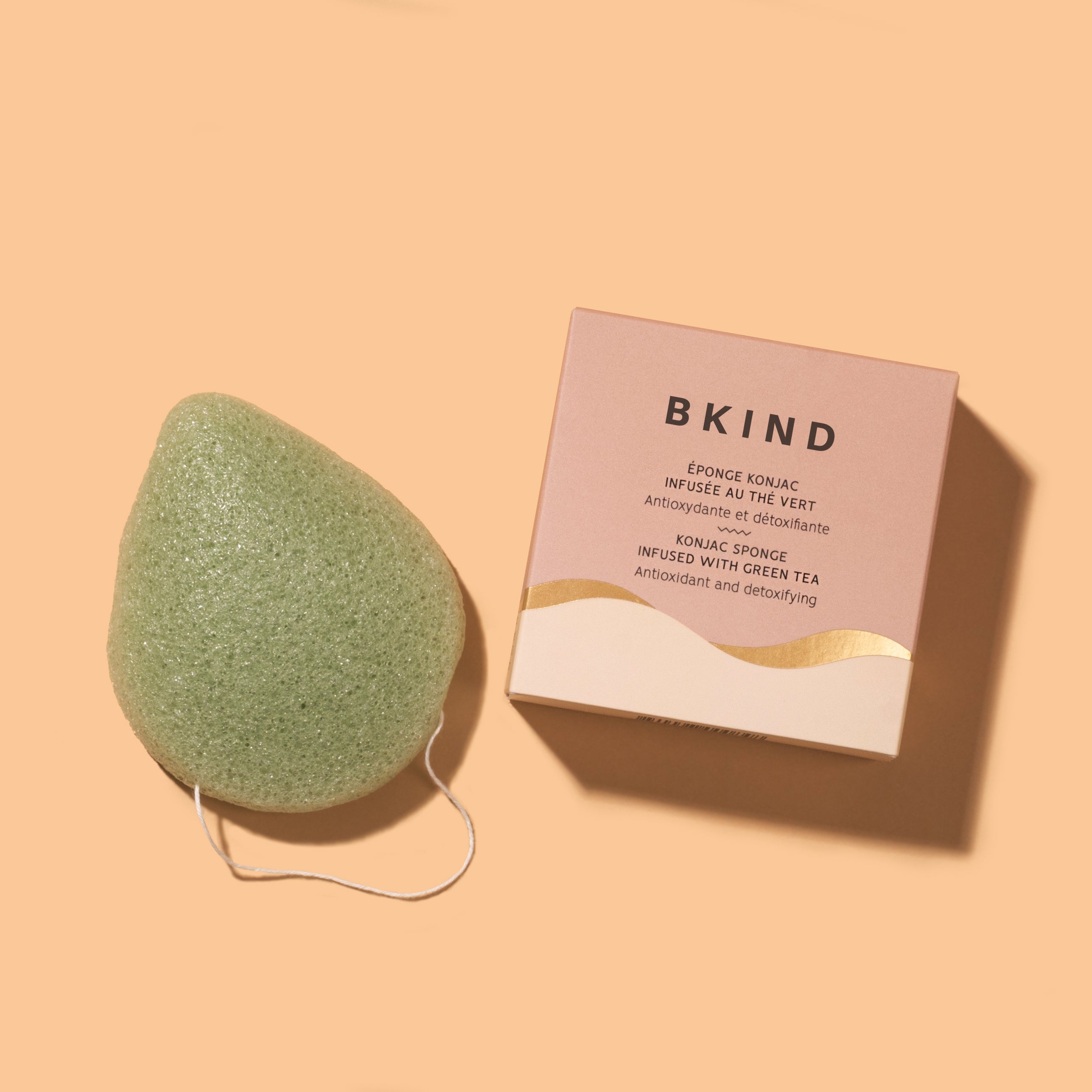 Organic Konjac Sponge with Antioxidant Green Tea - Gentle Facial Cleanser for Acne-Prone & Sensitive Skin | Daily Skincare & Makeup Removal Tool