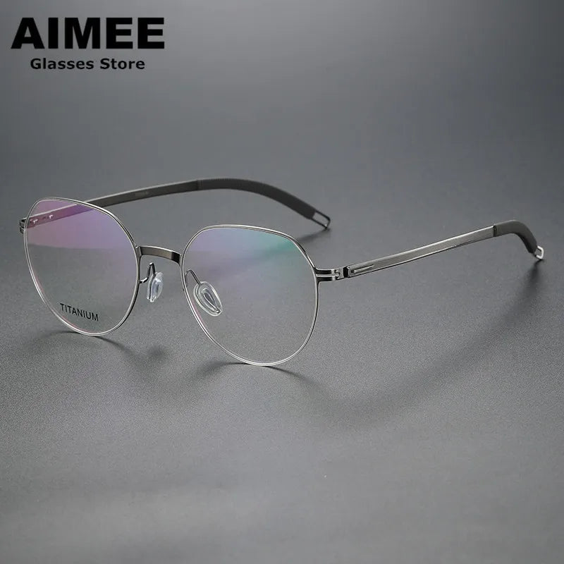 Aimee Women's Full Rim Oval Screwless Titanium Eyeglasses Frame 44985 - Lightweight & Durable for Work, Reading & Fashion