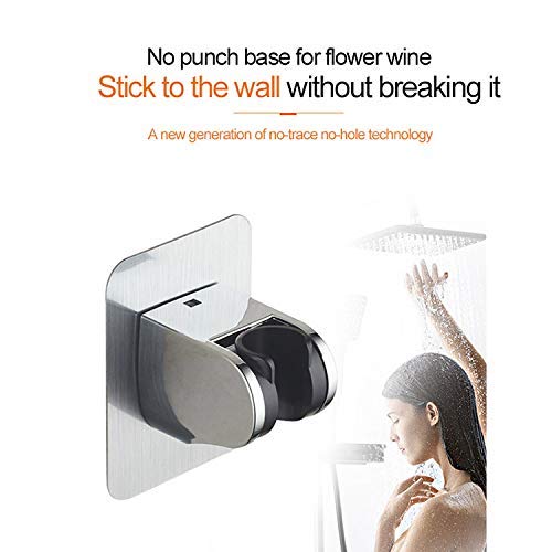 JIALTO Stainless Steel Shower Head Holder - Adjustable Angle Wall Mount Bracket for Handheld Shower Wand | Bathroom Accessories for Easy Showering & Cleaning (Perfect for Elderly & Pet Bathing)