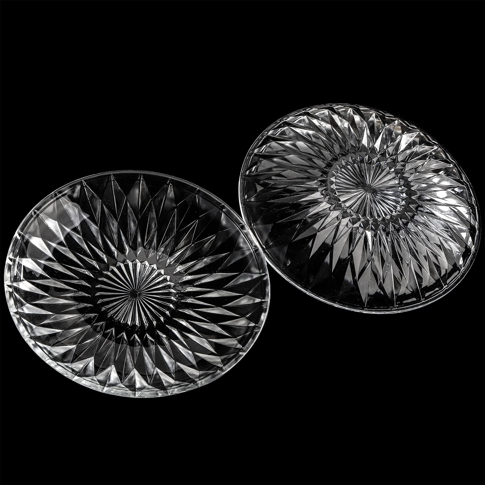 Hiceeden 12-Piece Set of 8-Inch Crystal Clear Glass Salad Plates - Elegant Round Dessert Plates for Restaurants, Parties, Fruits & Snacks - Perfect for Dinner Parties, Wedding Receptions & Holiday Entertaining