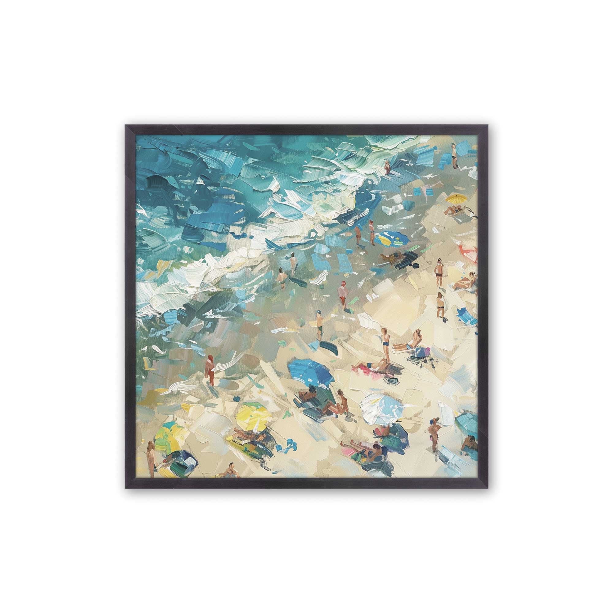 Coastal Harmony Square Print Wall Art - Beach Themed Decor for Living Room, Bedroom & Office - Perfect for Coastal, Nautical & Boho Home Decor Styles