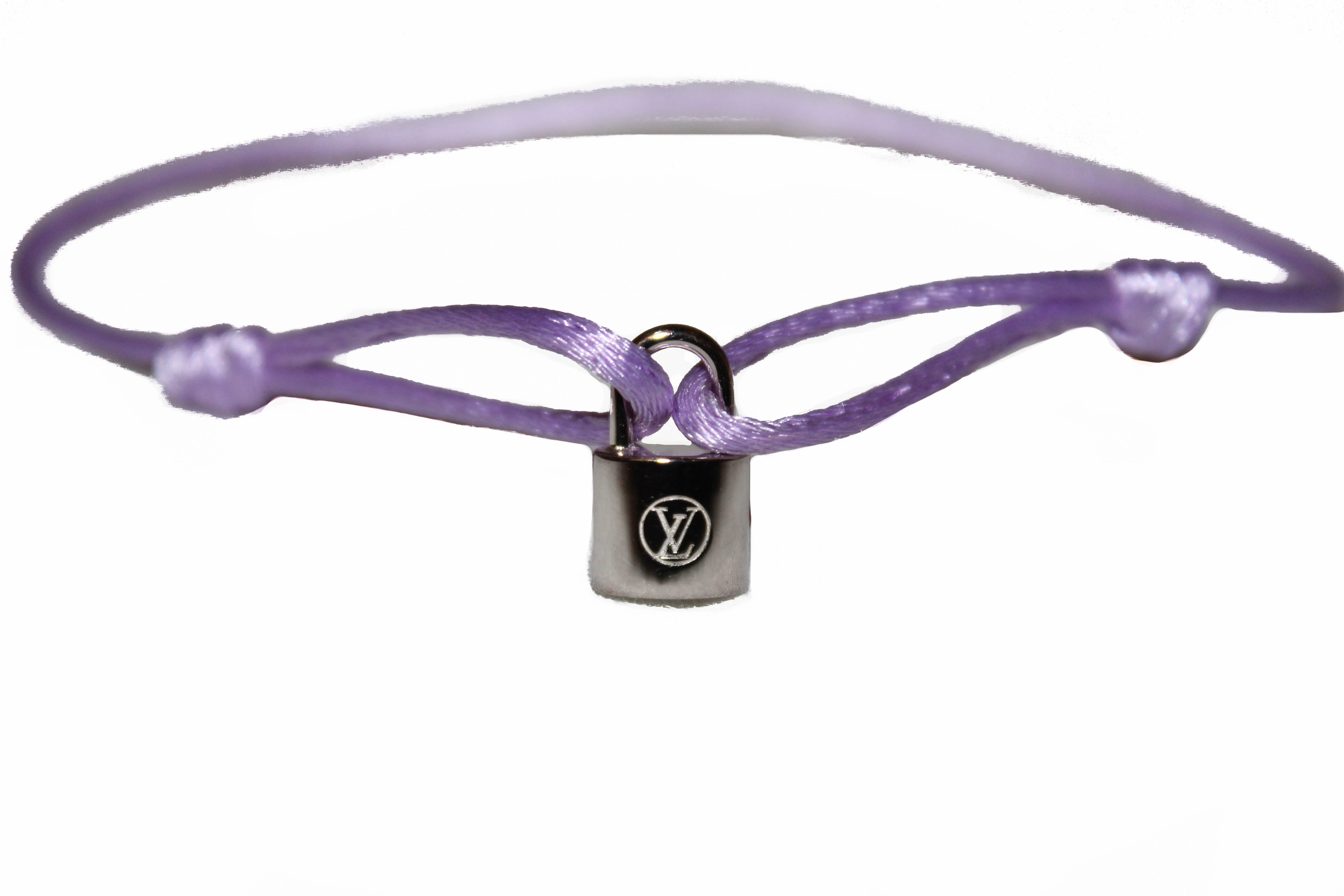 Authentic Louis Vuitton Lavender X UNICEF Sterling Silver Lockit Bracelet - Luxury Charitable Jewelry for Women, Gift for Her, Perfect for Special Occasions & Everyday Elegance